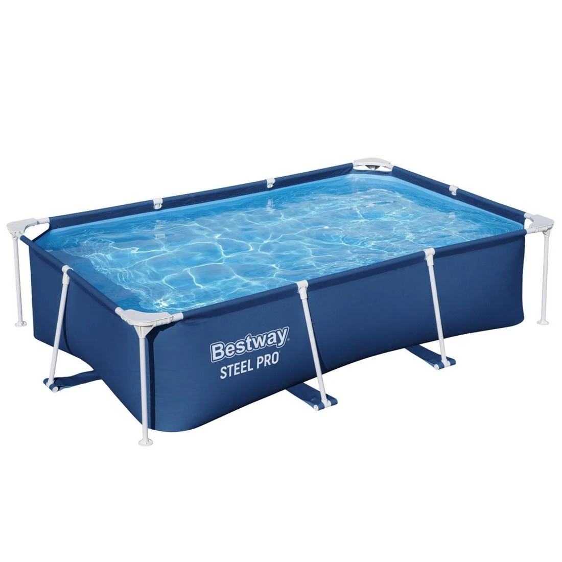 1 Bestway Swimming Pool 259x170x61cm Steel Frame Above Ground Family Pool 2300L Easy Setup Durable Splash Fun - Multi, 1 of 4