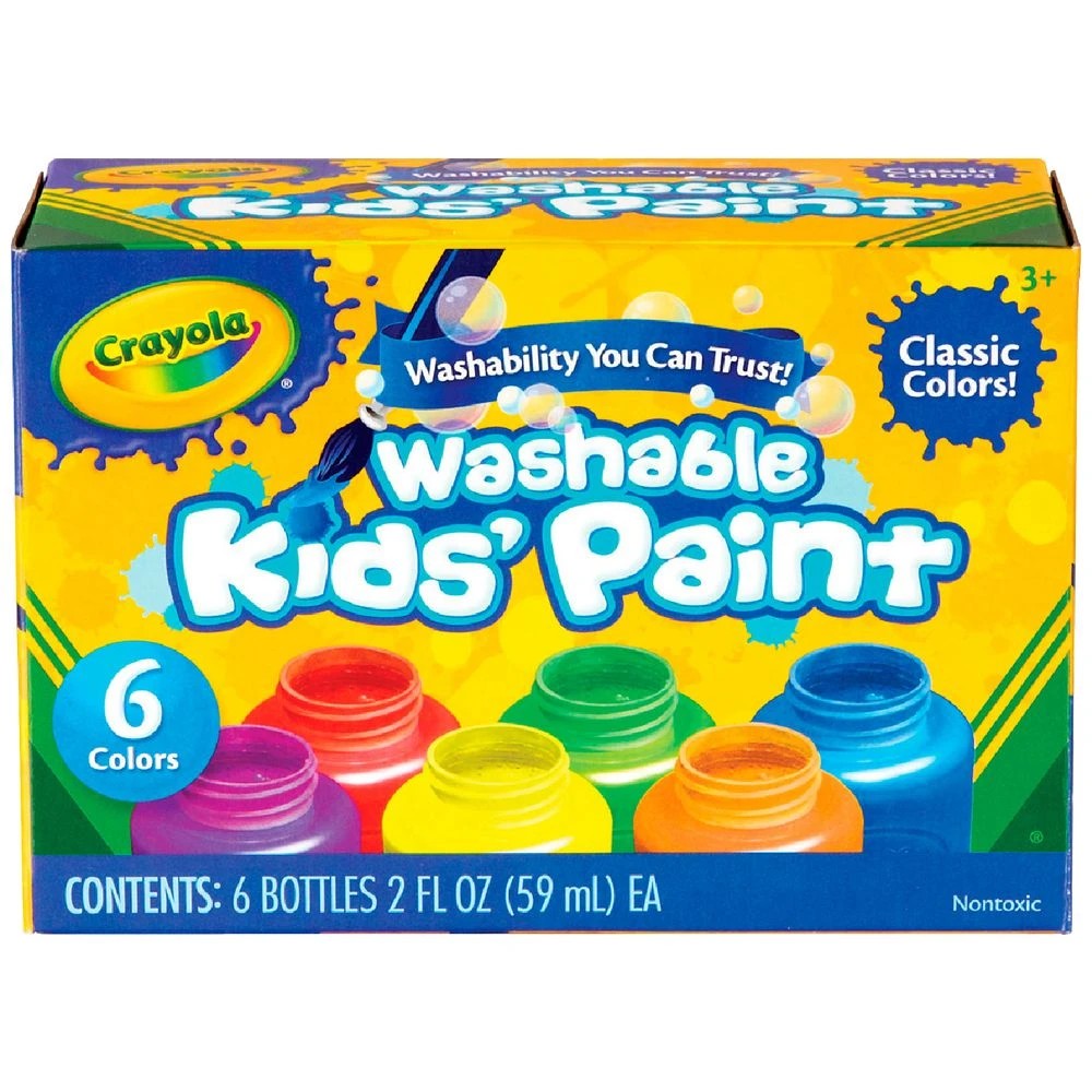 1 Crayola Washable Paints for Kids 6 Pack, 1 of 2
