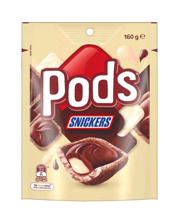 Pods Snickers Chocolate Snack & Share Bag 160g