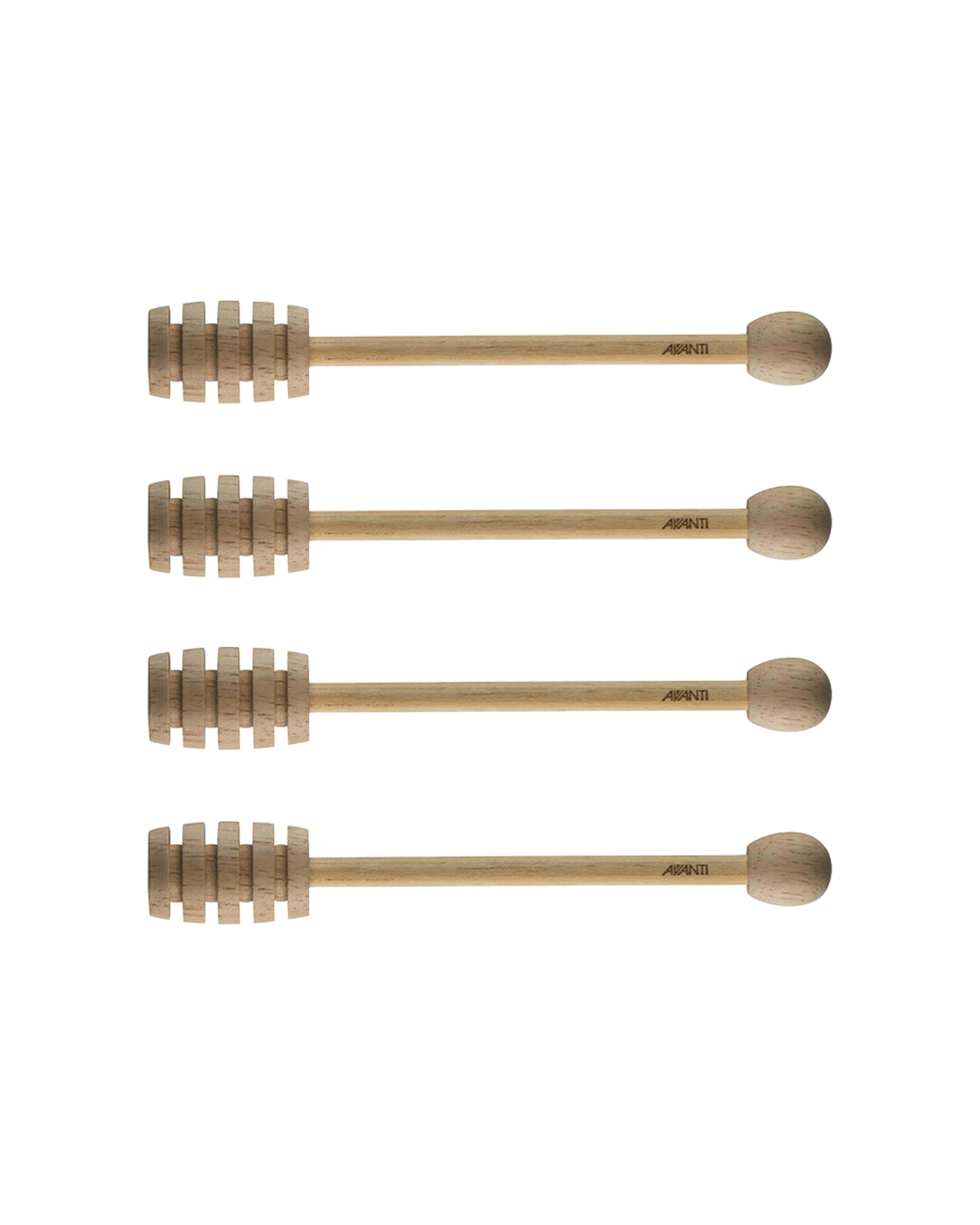 1 Avanti 4PK 13.5cm European Beechwood Honey Dipper Stirring Rod - Natural, 1 of 1