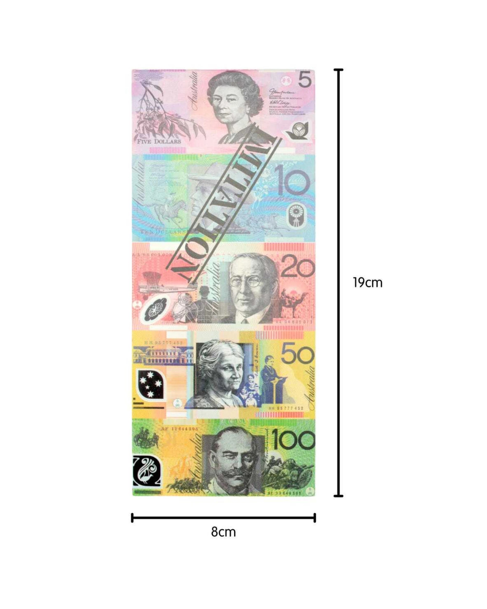 3 BR Toys Assorted Dollar Australian Souvenir Note Pad Fake AUD Money - 1 Pack of 50 Sheets, 3 of 3