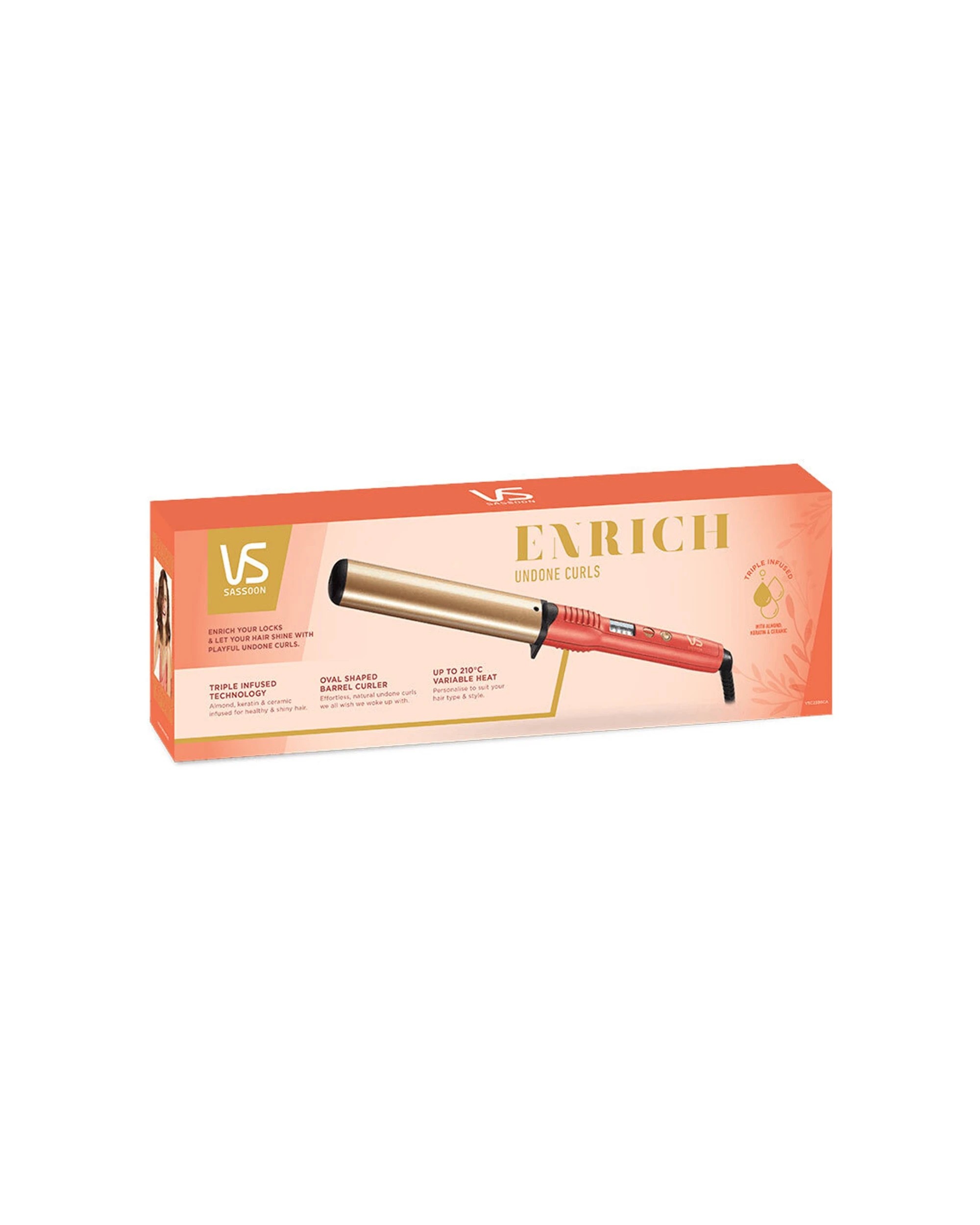 3 VS Sassoon Electric Enrich Salon Undone Curls Hot Ceramic Styling Tool - Orange, 3 of 4