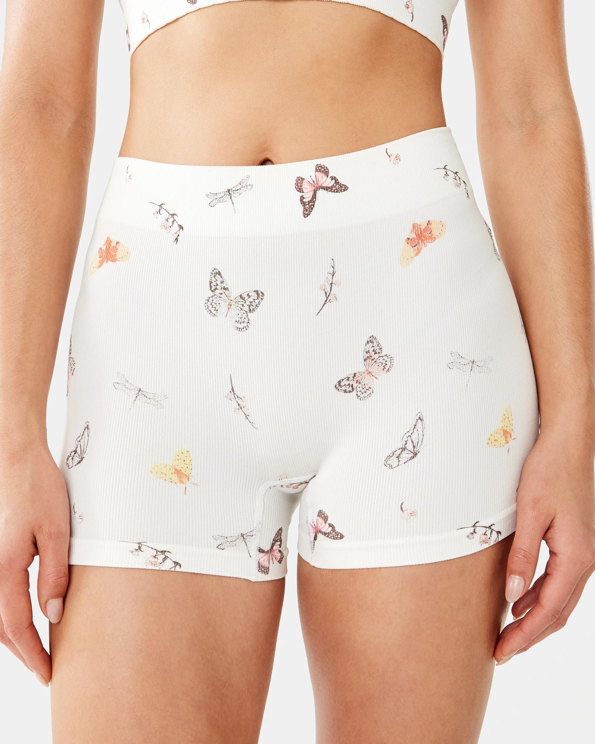 3 3 Pack Seamfree Rib Boyshorts Butterfly, 3 of 10