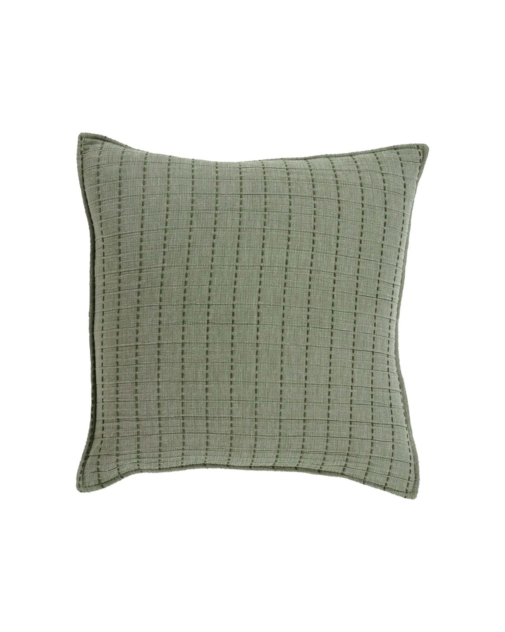 1 Bianca Bari Square Cushion Polyester Cotton 43x43cm 200gsm - Green, 1 of 1