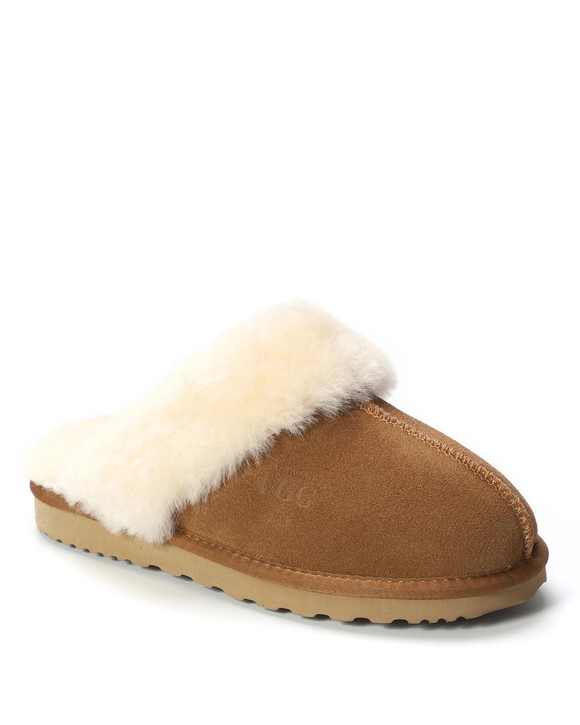 1 AUS WOOLI UGG Sheepskin Wool Sydney Slippers TAN, 1 of 6