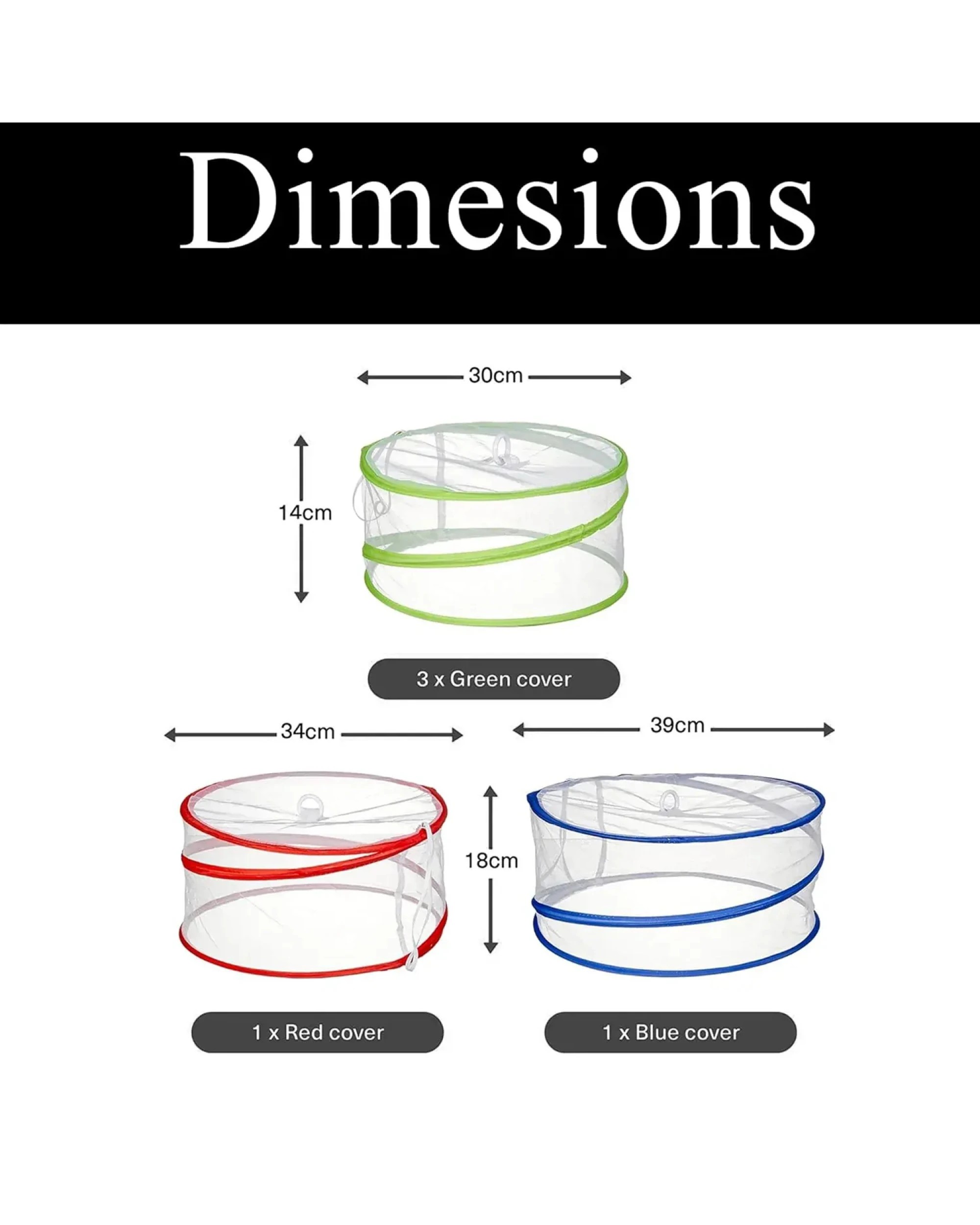 2 BR Home 3pcs POP UP FOOD COVERS Camping Picnic BBQ Kitchen Insect Protectors Food Net, 2 of 10