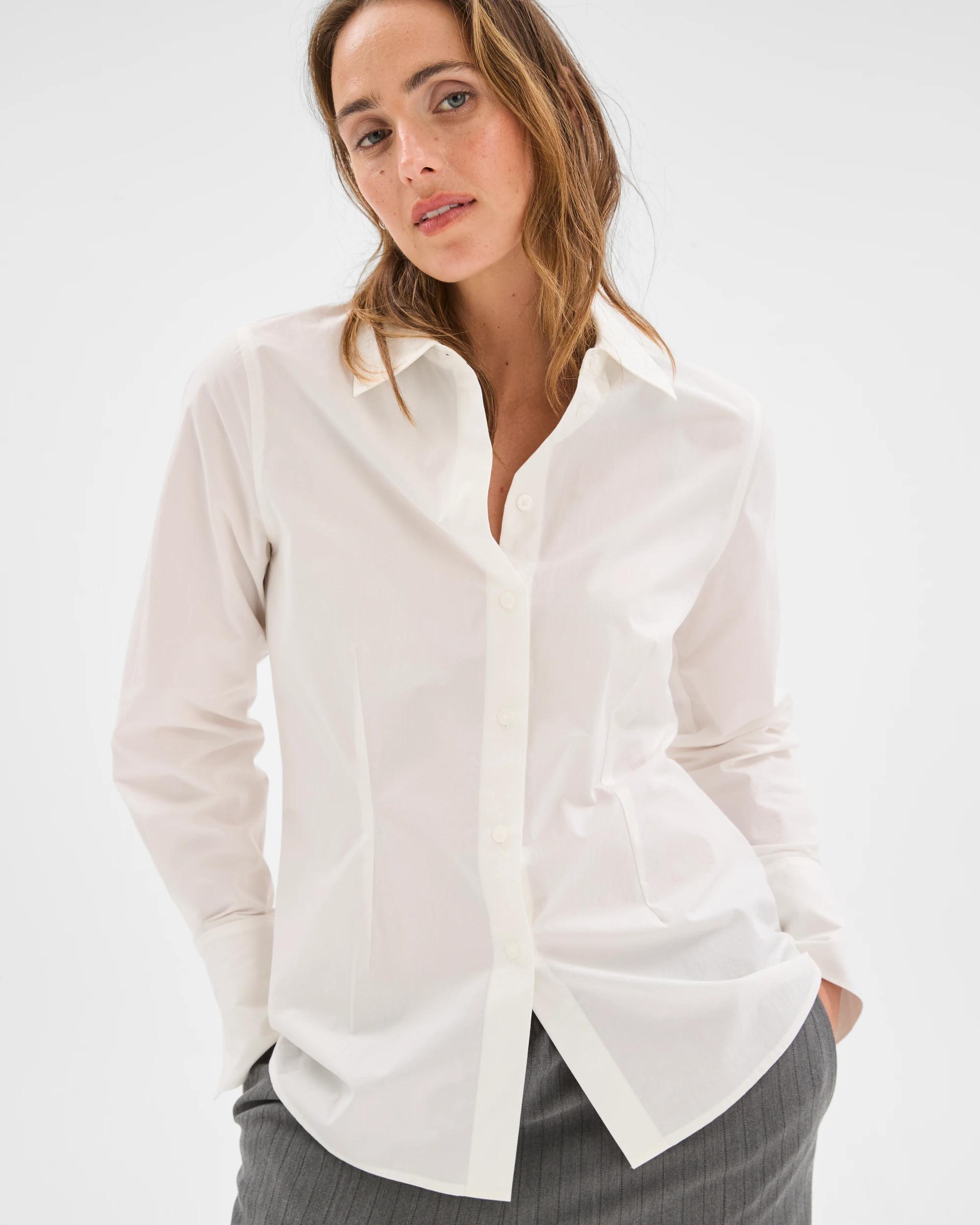3 Preview Australian Cotton Tailored Waist Shirt PALE OAT, 3 of 7