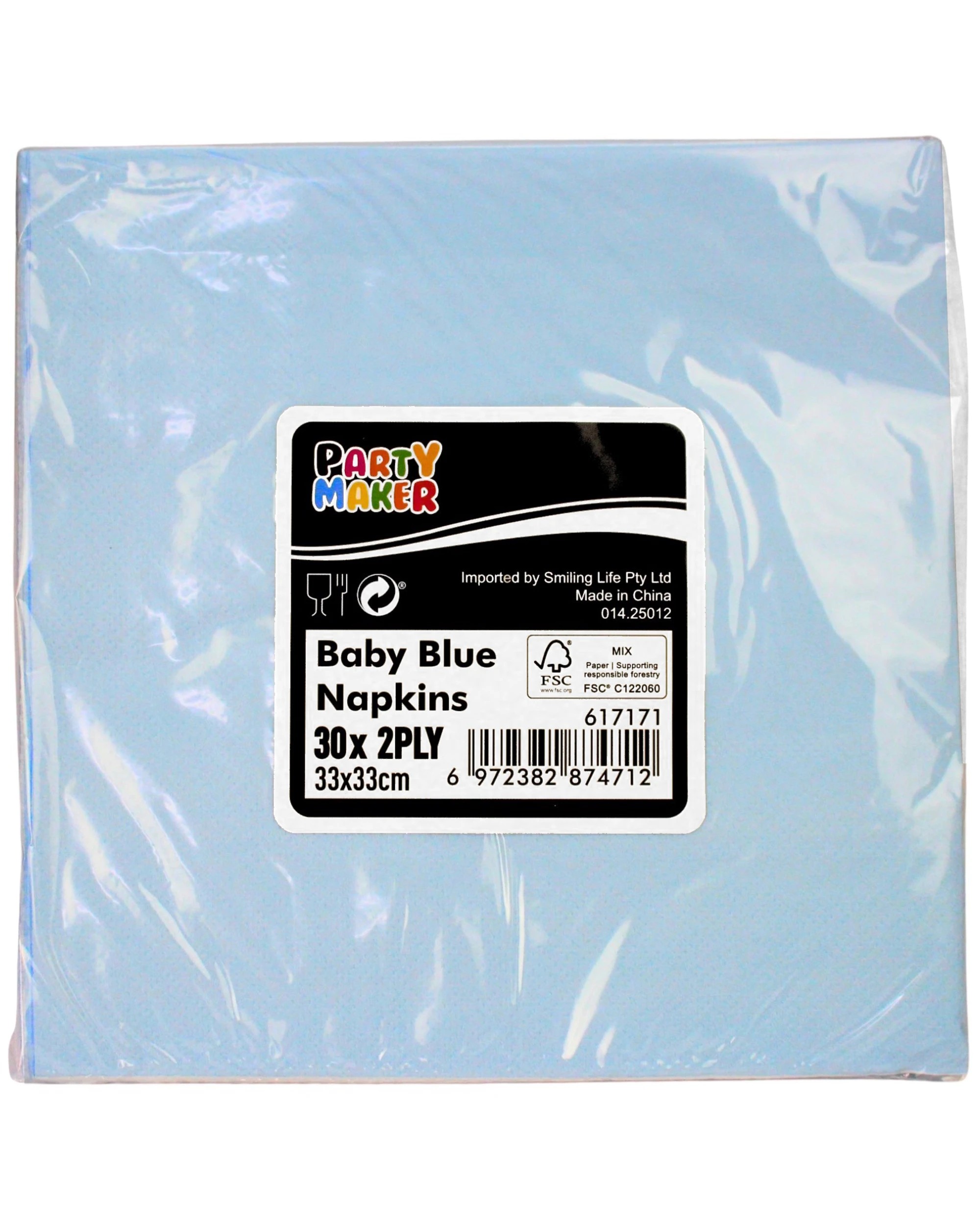 3 Party Maker Baby Large Napkins Serviettes Pack of 30 - Blue, 3 of 3