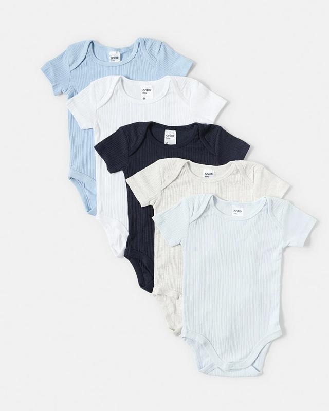 5 Pack Cotton Short Sleeve Bodys