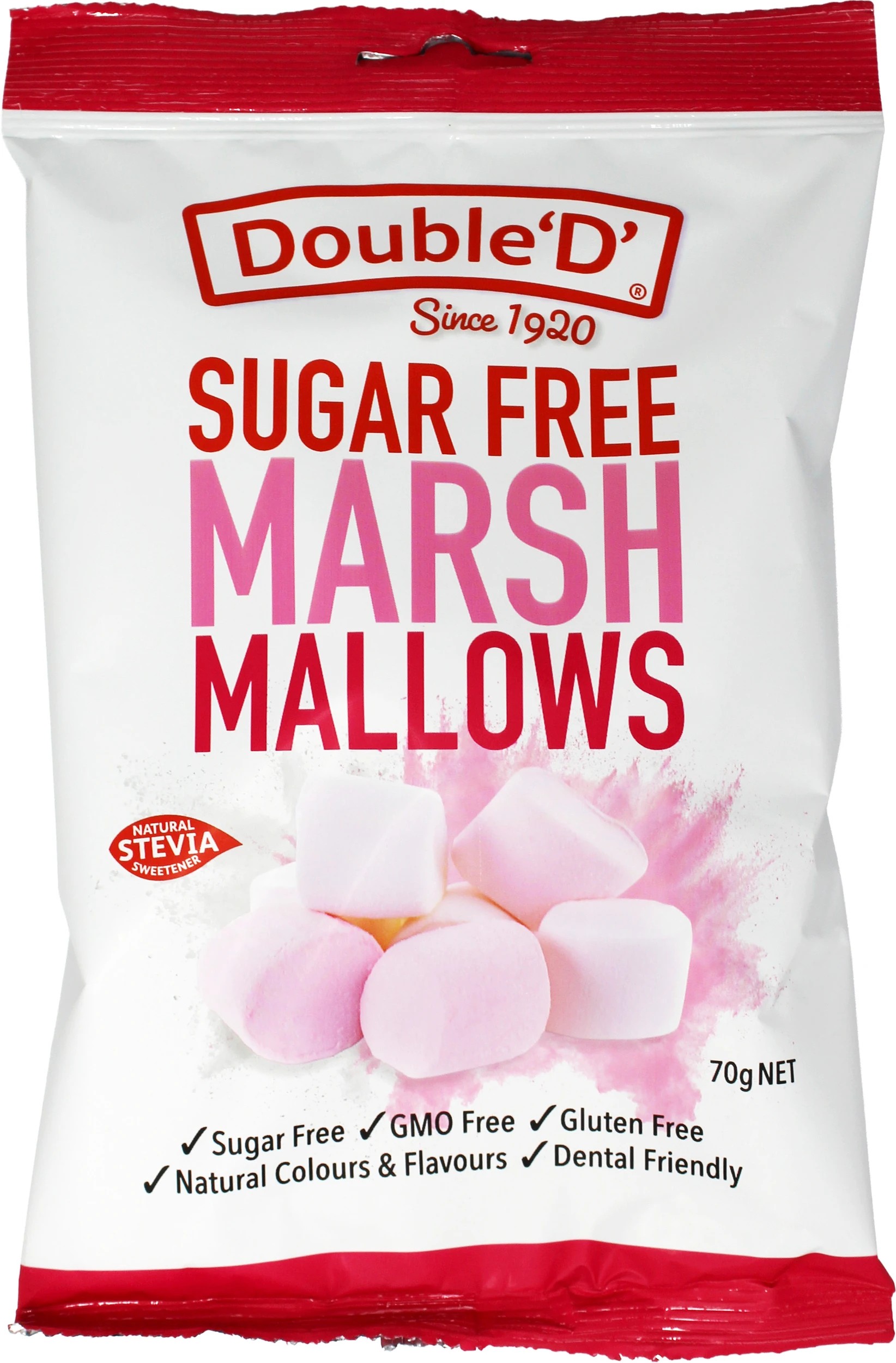 1 Double 'D' Sugar Free Marshmallows 70g, 1 of 2