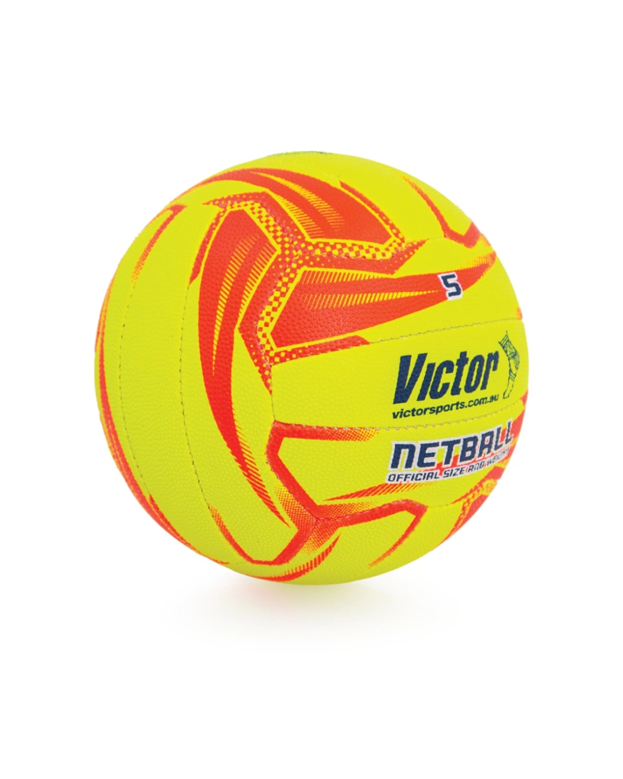 2 Victor Sports Pro Netball Synthetic Rubber Training Ball Durable Size 5 - Yellow, 2 of 3