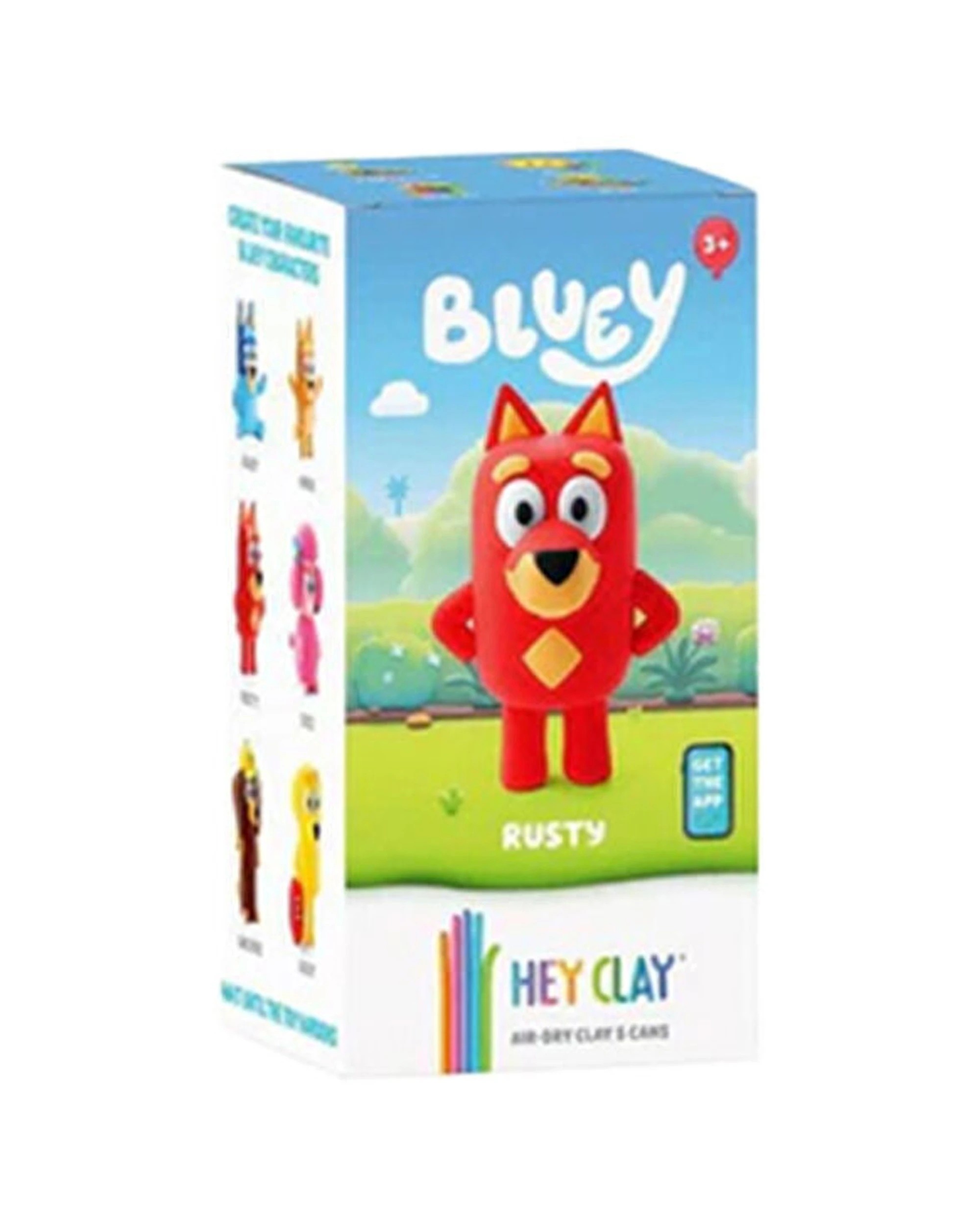 2 Hey Clay Bluey Single Character Kids Modelling Clay Set 5 Coloured Cans Rusty 4PK - Multi, 2 of 5
