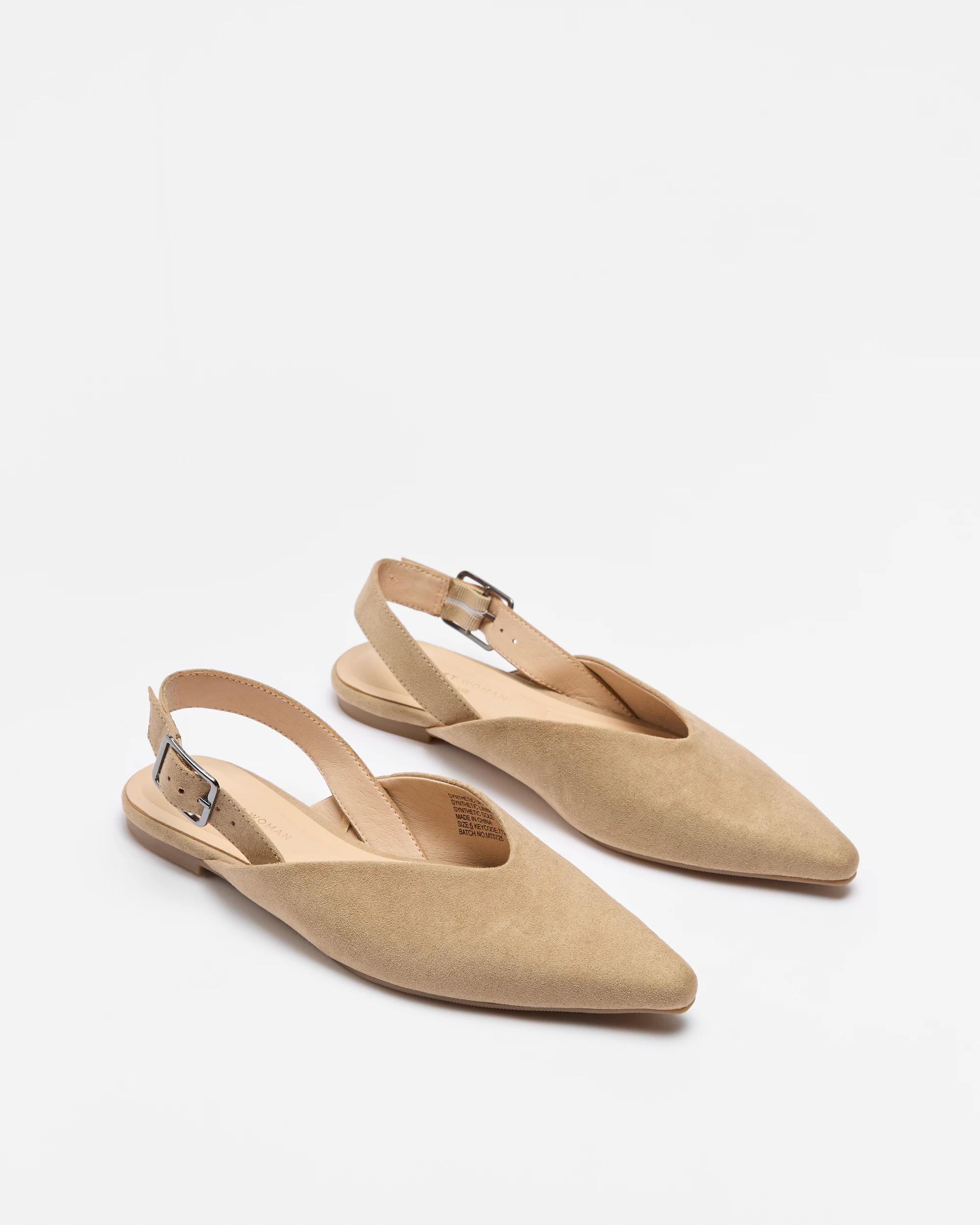 3 Target Womens Pointed Sling Back Flat - Bora TAUPE, 3 of 3
