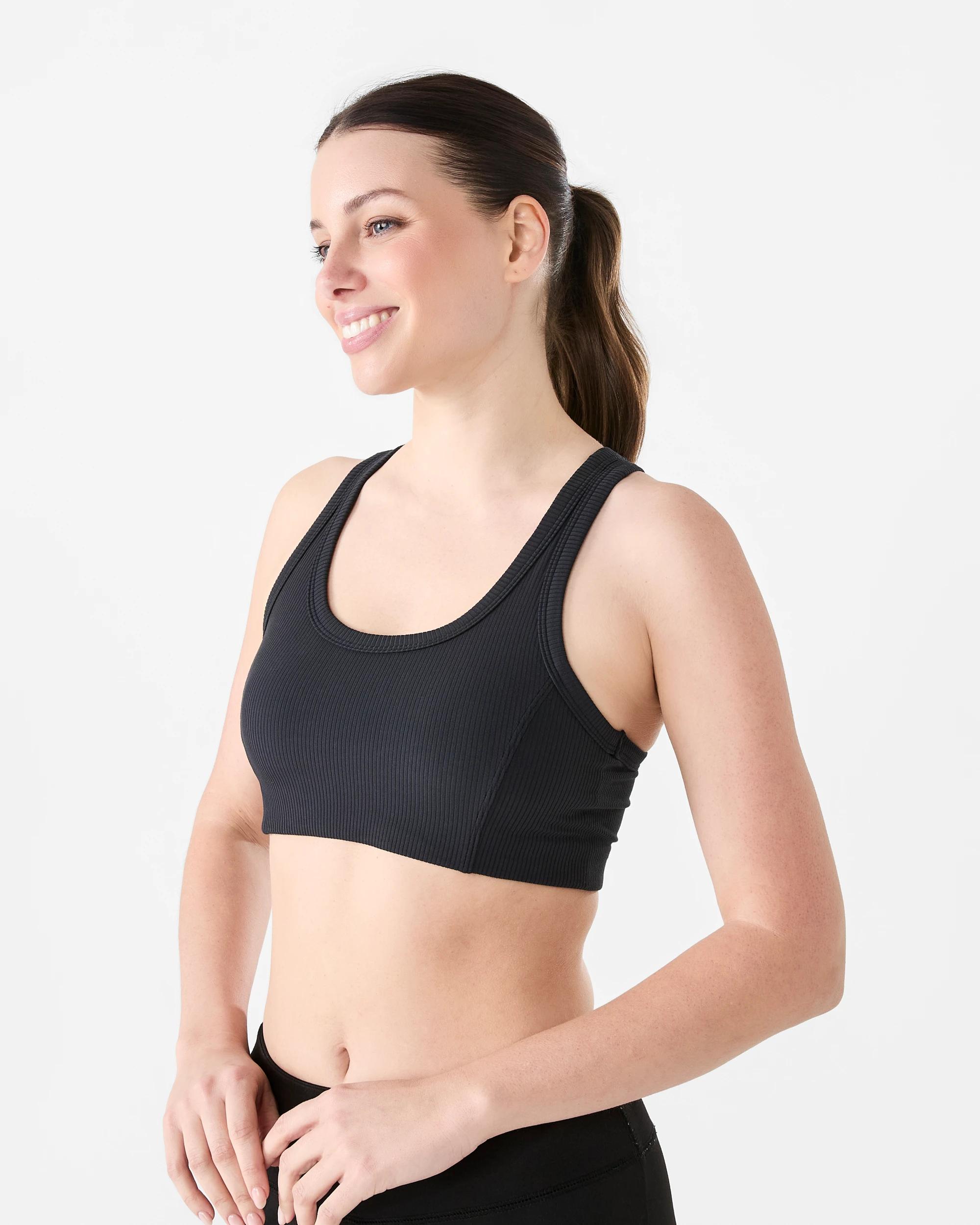 3 Active Womens Ultrasoft Rib Racer Crop Black, 3 of 5