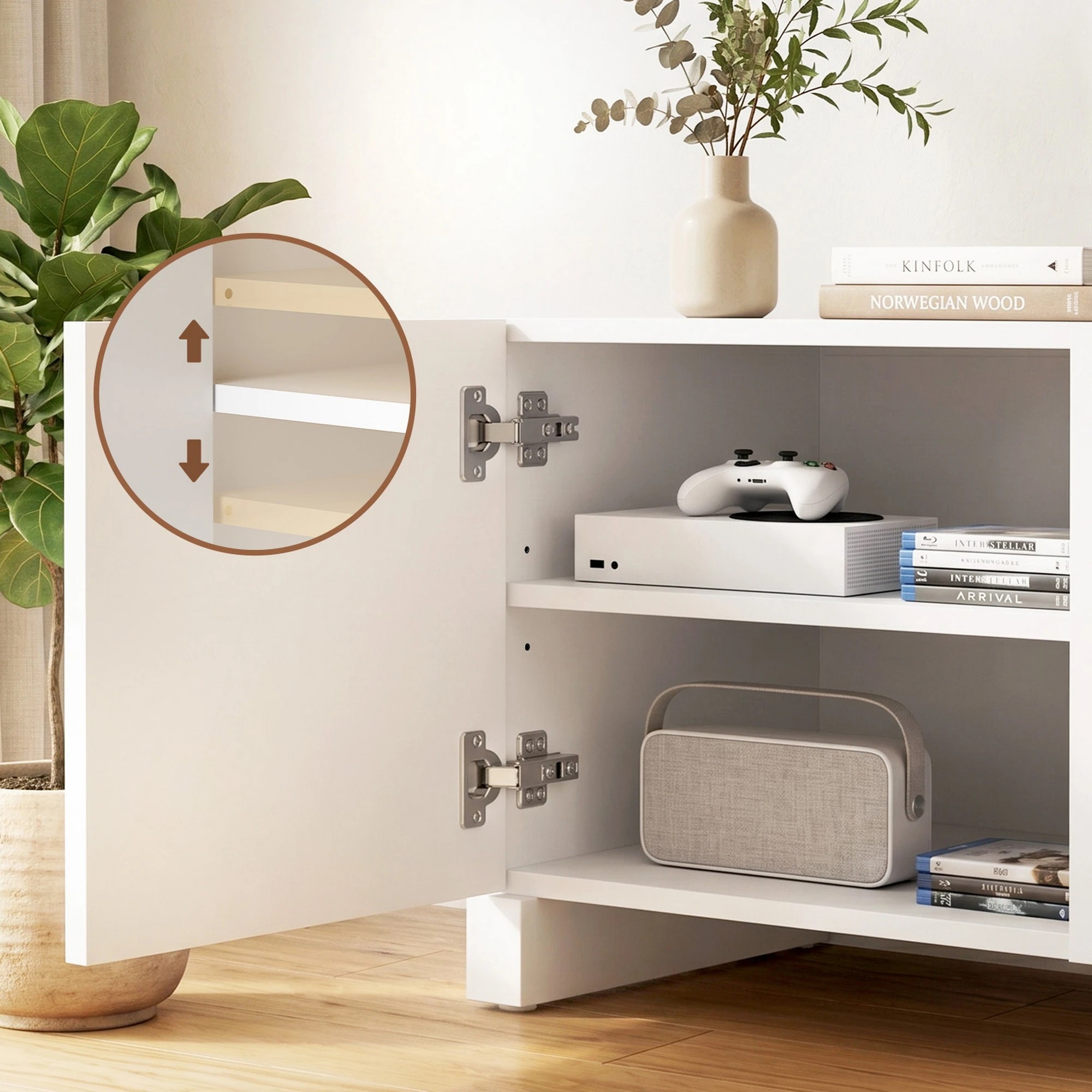6 Artiss TV Unit Entertainment Unit Storage Cabinet Adjustable Shelf 180cm, 6 of 9
