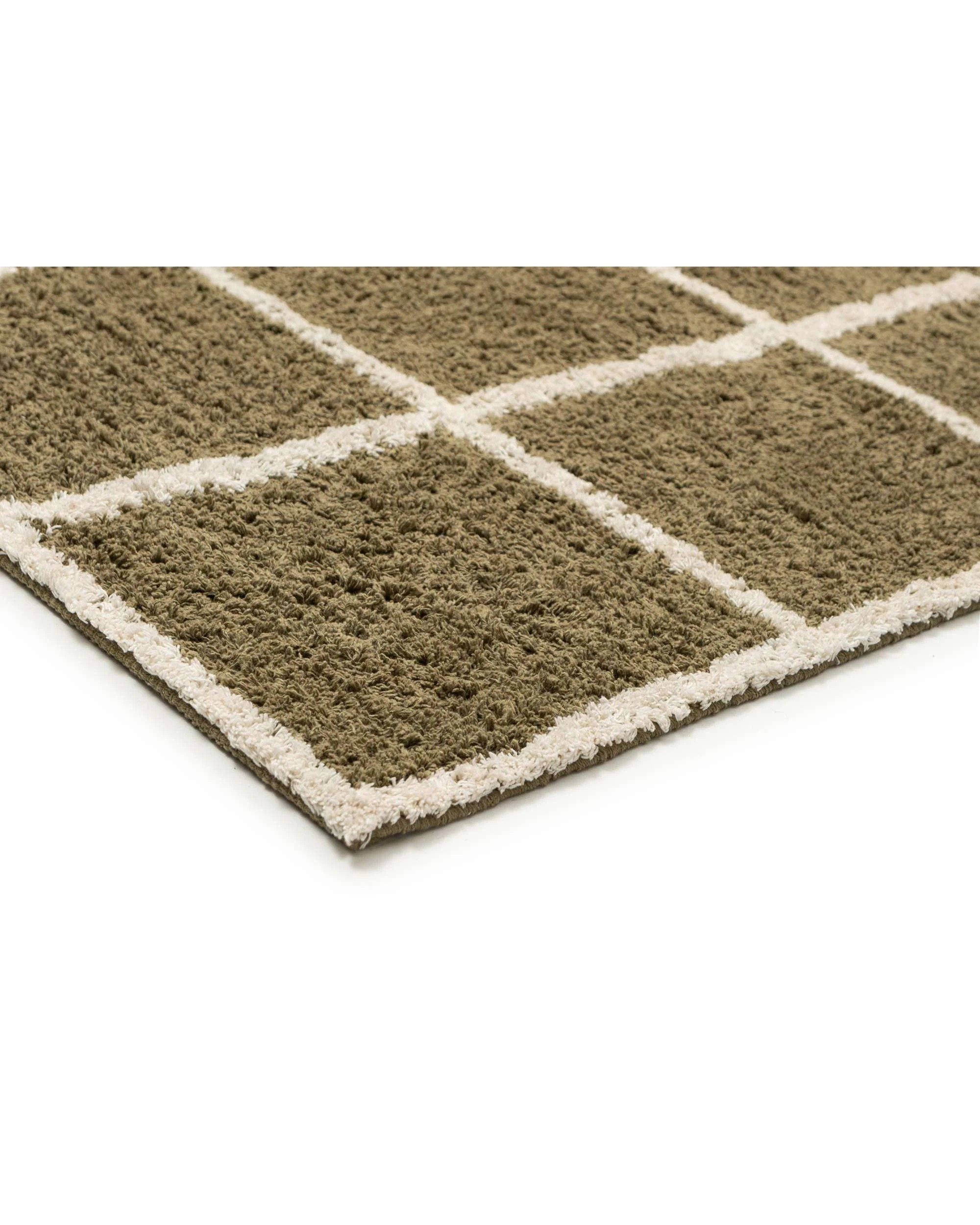 4 Loopsie Zanzibar Grid Cotton Rug-280cm x 190cm - Green, 4 of 7