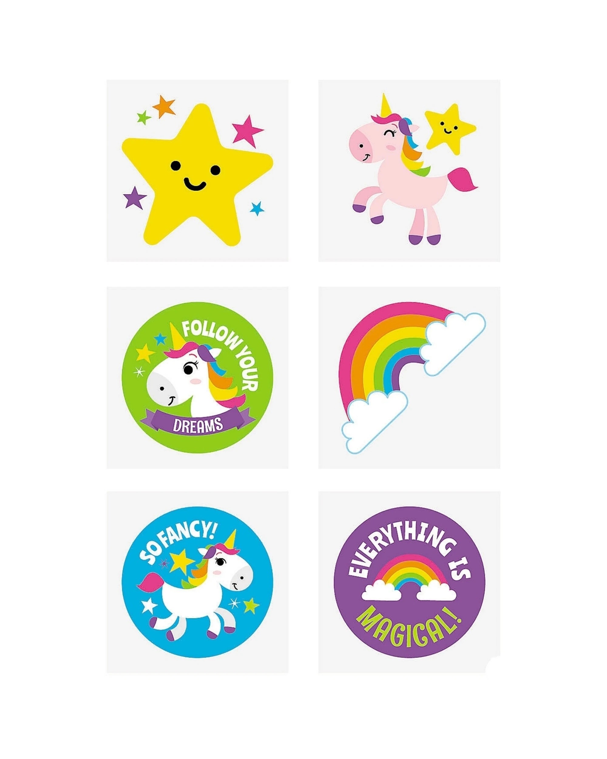 1 Fun Express Unicorn Tattoos Pack of 72 - Multi, 1 of 1