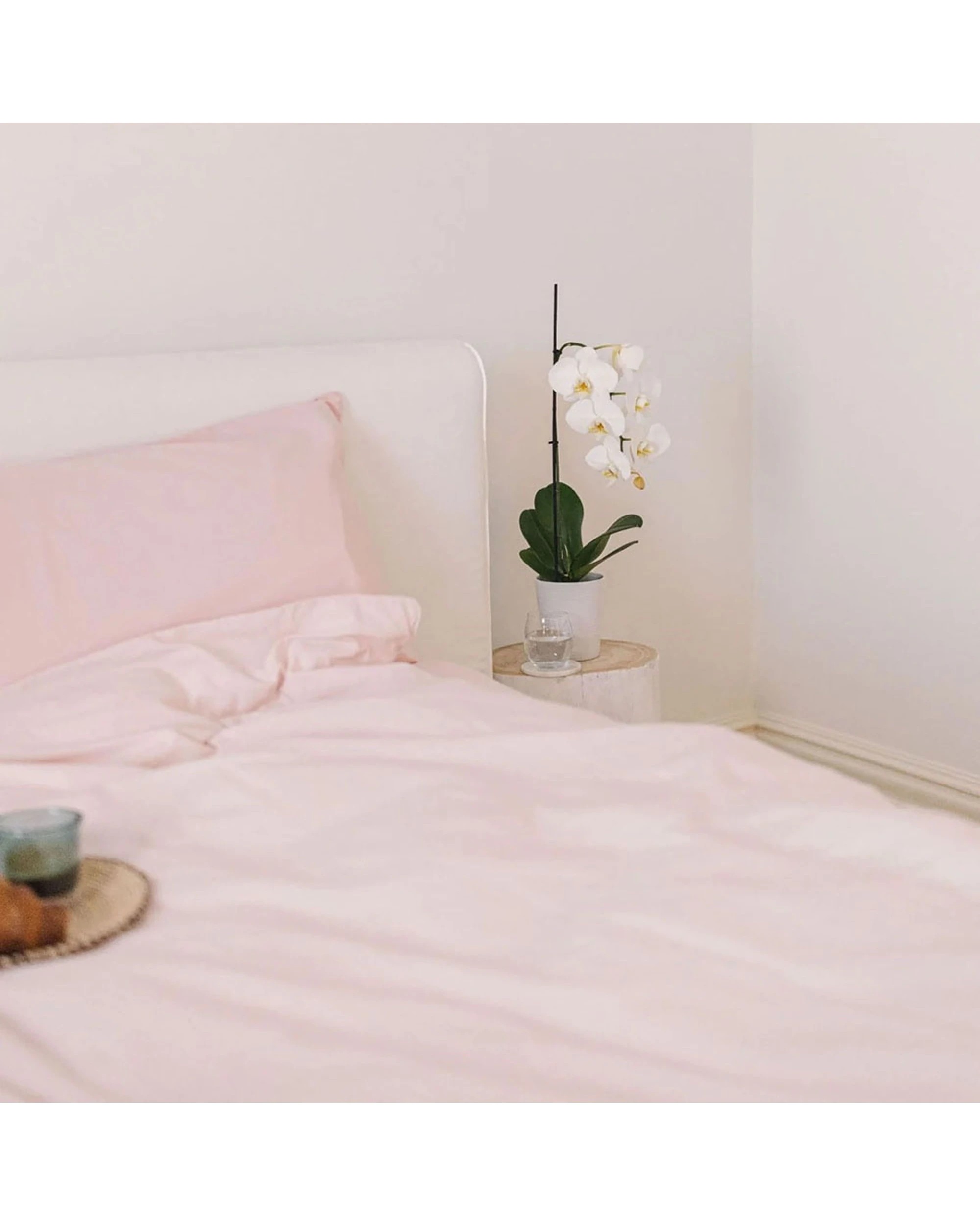 1 Bulbul Home Fitted Sheet & Pillowcase Bedding Set Salt 375TC - Queen Bed - Pink, 1 of 5