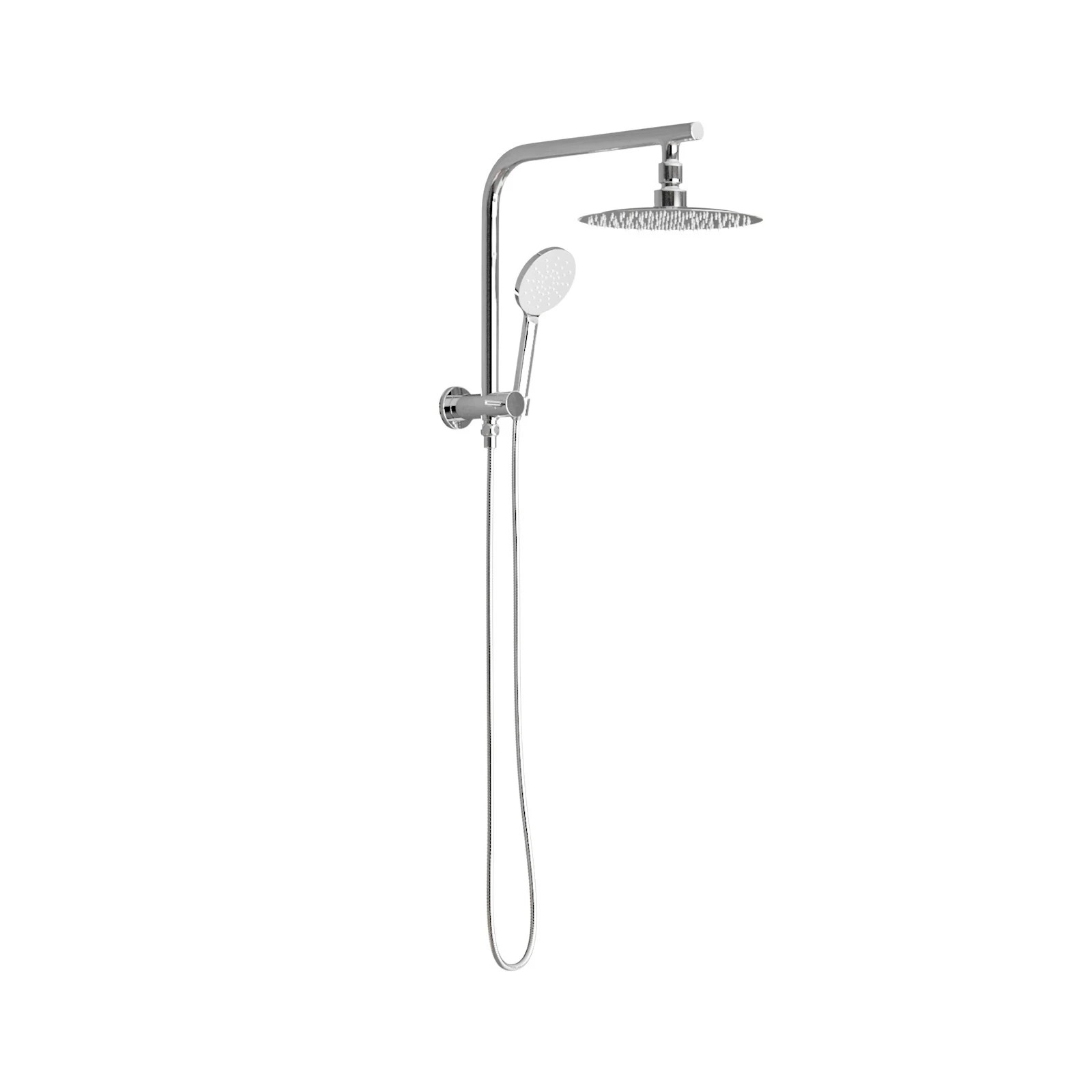 1 Welba WELS 10" Rain Shower Head Set Round 3-Mode Handheld Shower Gooseneck - Silver, 1 of 3