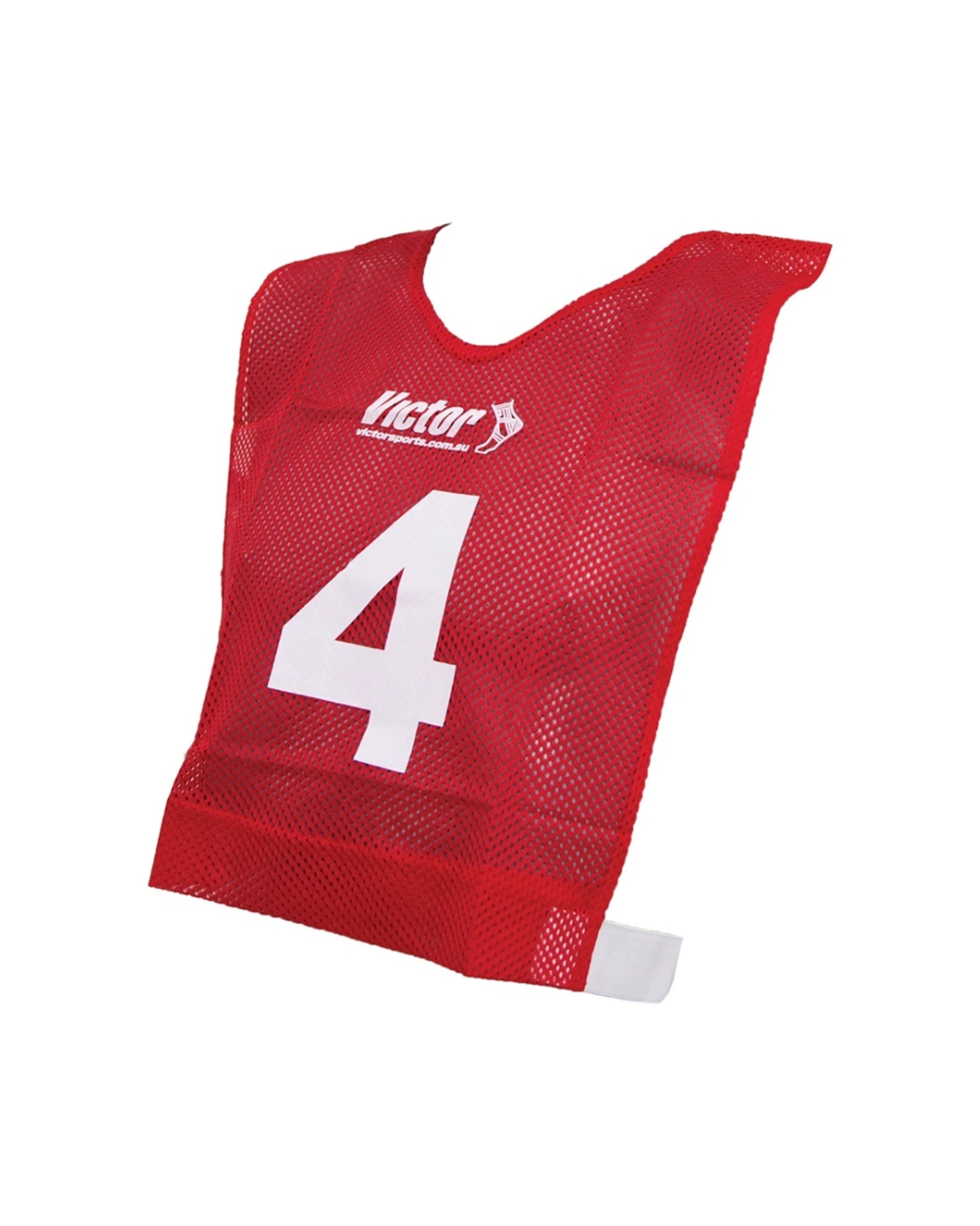 2 Victor Sports 10pc Lightweight Numbered Bibs Basketball Set Junior - Red, 2 of 3