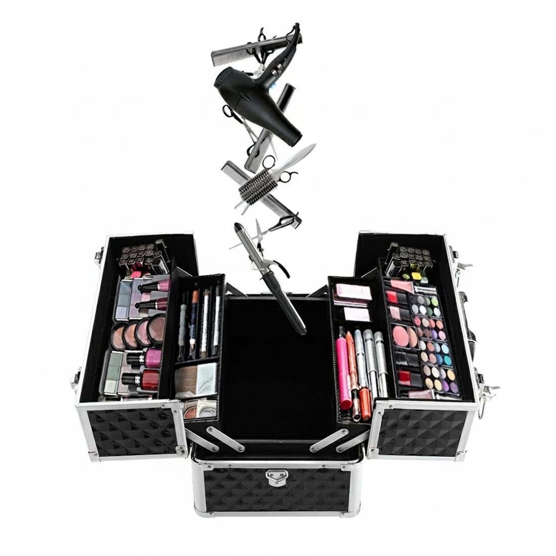 5 Embellir Beauty Case Makeup Travel Bag Organiser Cosmetic Storage Large Portable - Black, 5 of 8