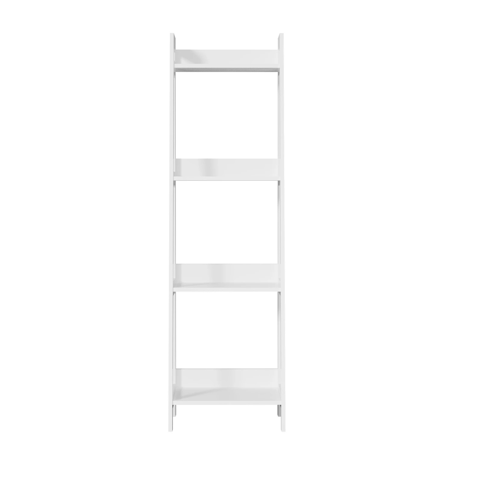 6 Oikiture Bookshelf 4 Tier Corner Ladder Shelf Home Storage Display Rack
 - White, 6 of 9