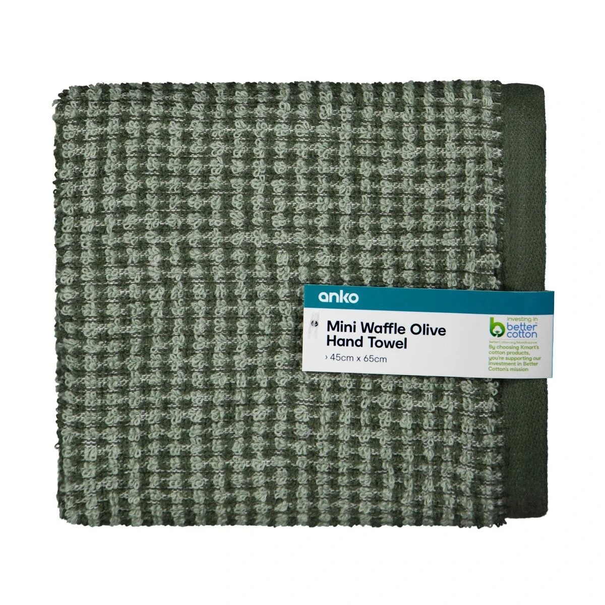 5 Mini Waffle Cotton Hand Towel - Olive, 5 of 6