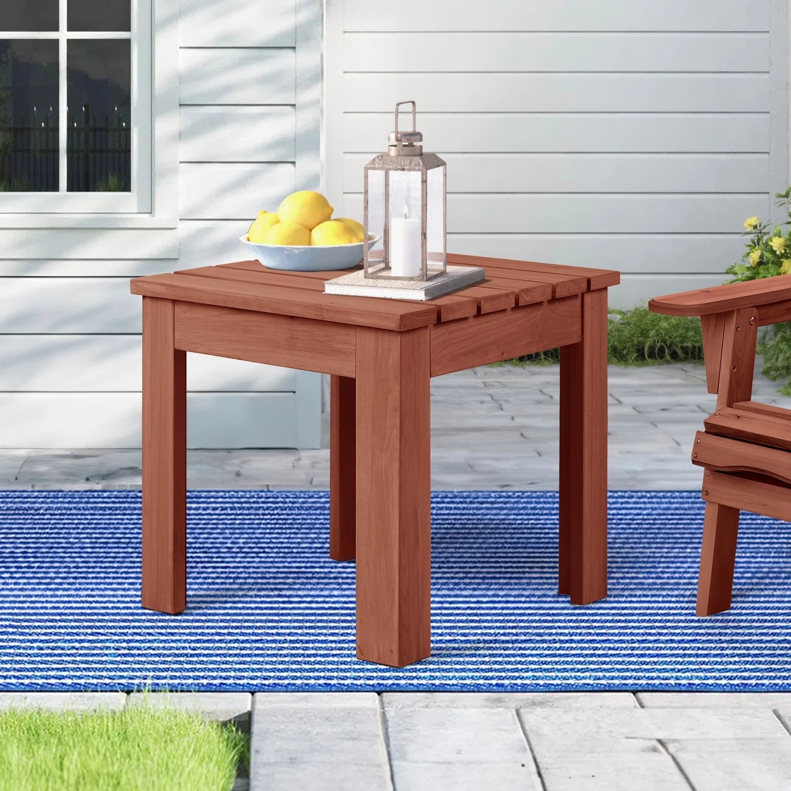 2 Alfordson Wooden Side Desk Coffee Table Outdoor Furniture Patio Garden - Brown, 2 of 9