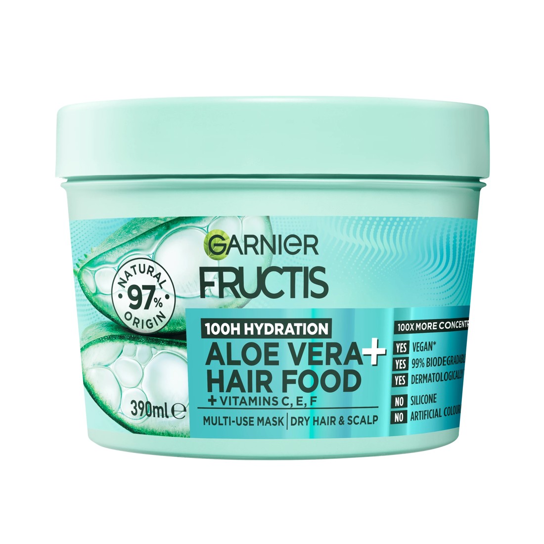 1 Garnier Fructis Hydrating Hair Food 390ml -  Aloe Vera, 1 of 9