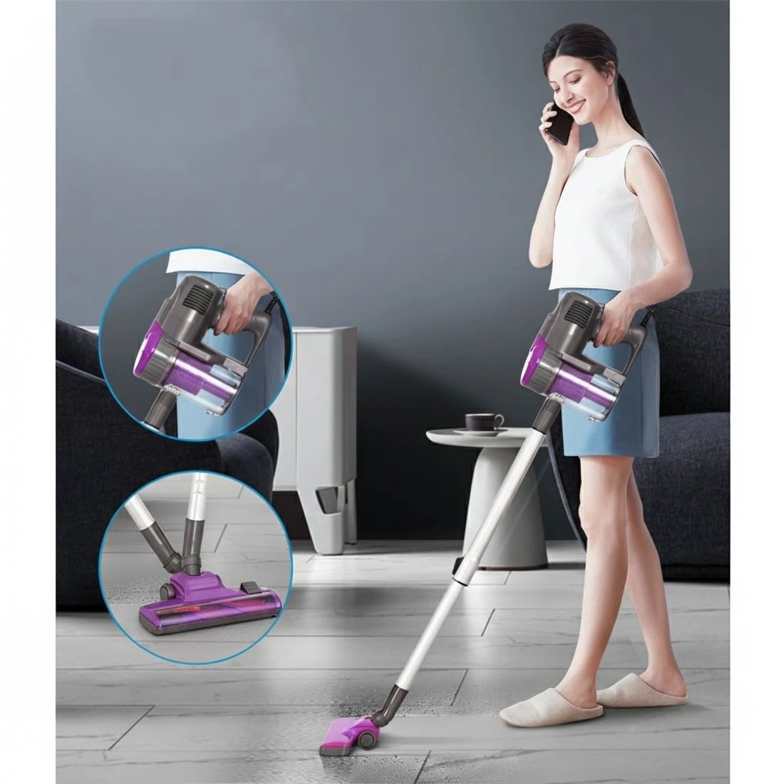4 Devanti Stick Vacuum Cleaner Bagless Corded 500W Purple - Purple, 4 of 6