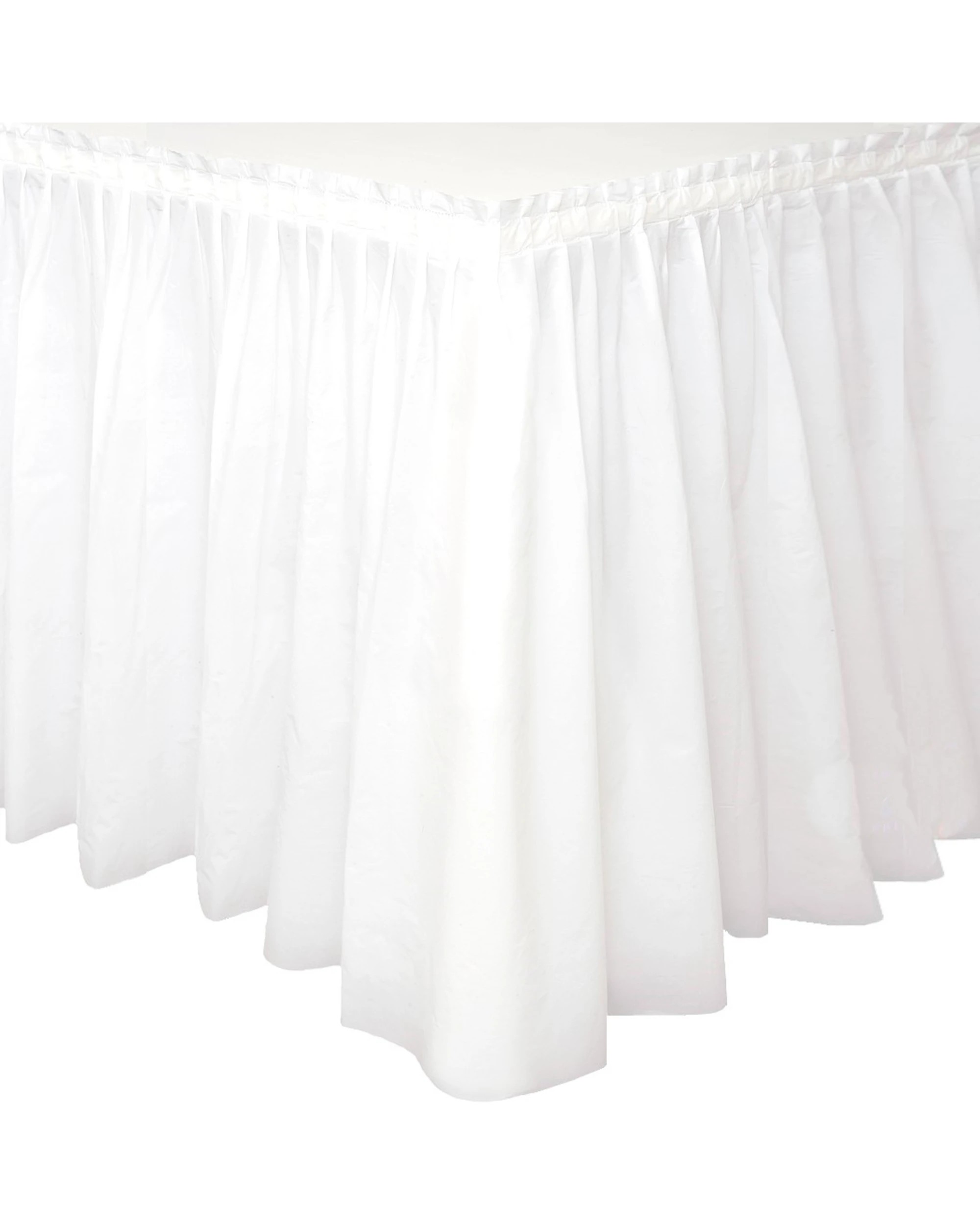 1 Unique White Plastic Table Skirt - White, 1 of 1