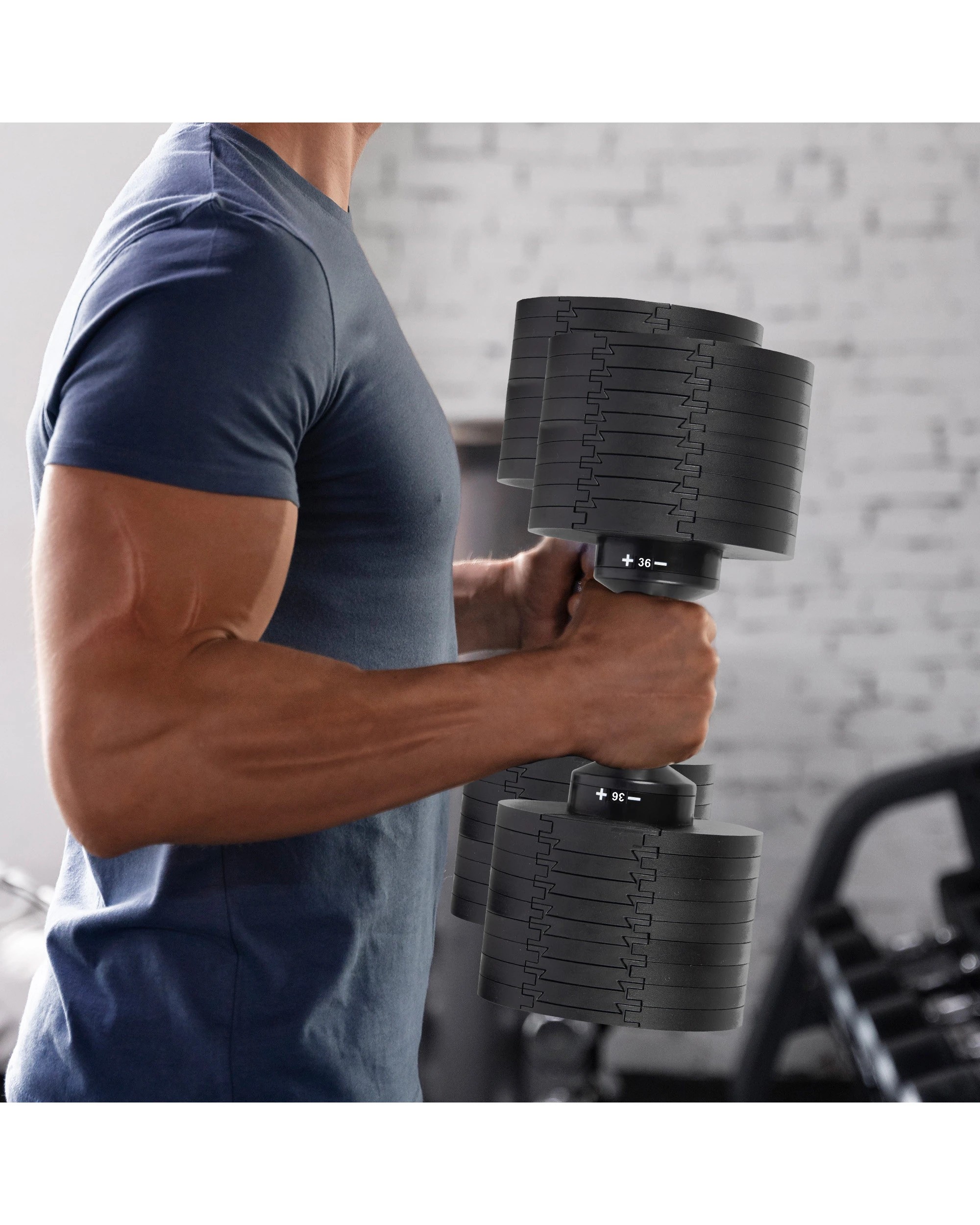 5 Powertrain Eon 72kg Dial-Up Adjustable Dumbbell Home Gym Weights Plates Exercise, 5 of 6