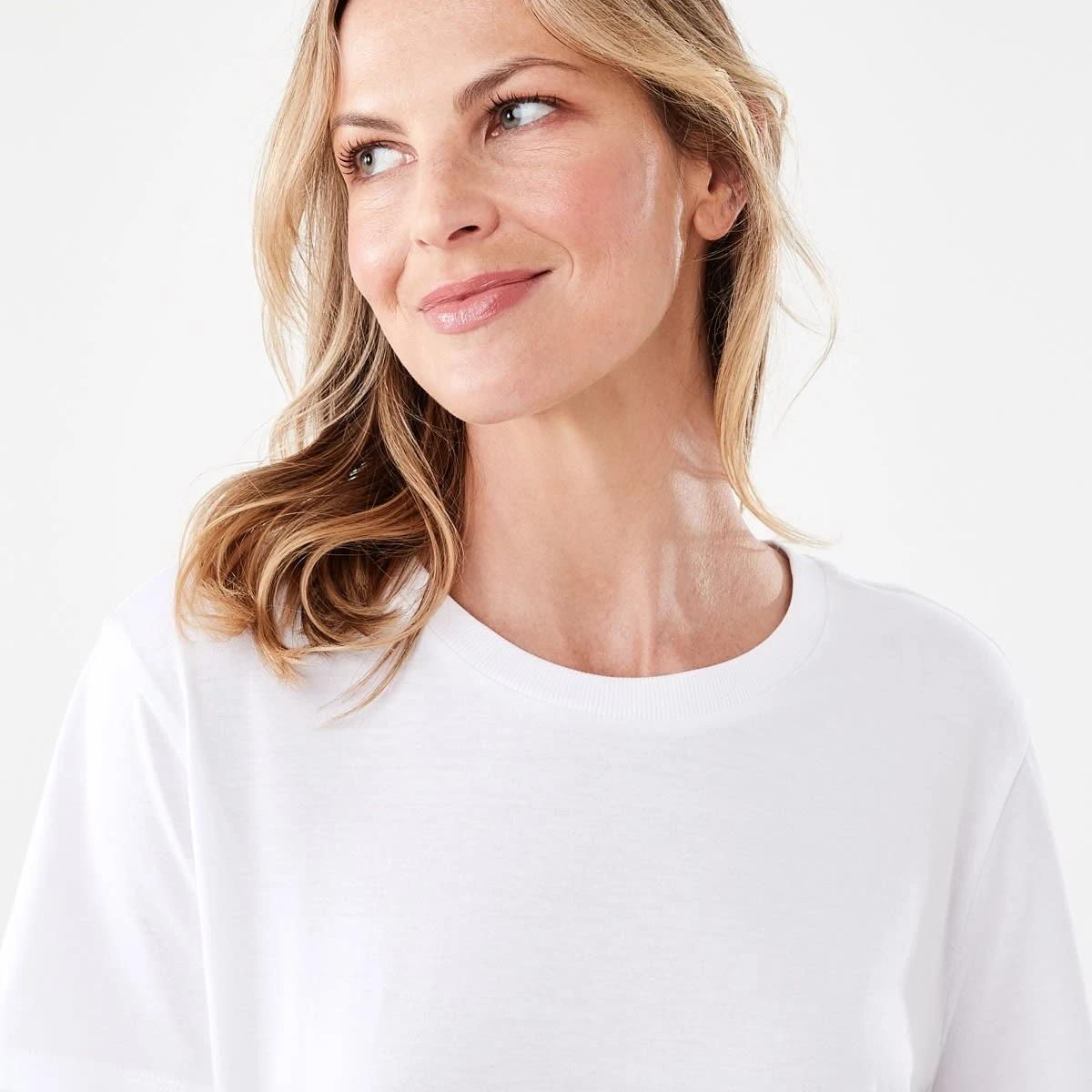 4 Short Sleeve Cotton Modal T-shirt WHITE, 4 of 7