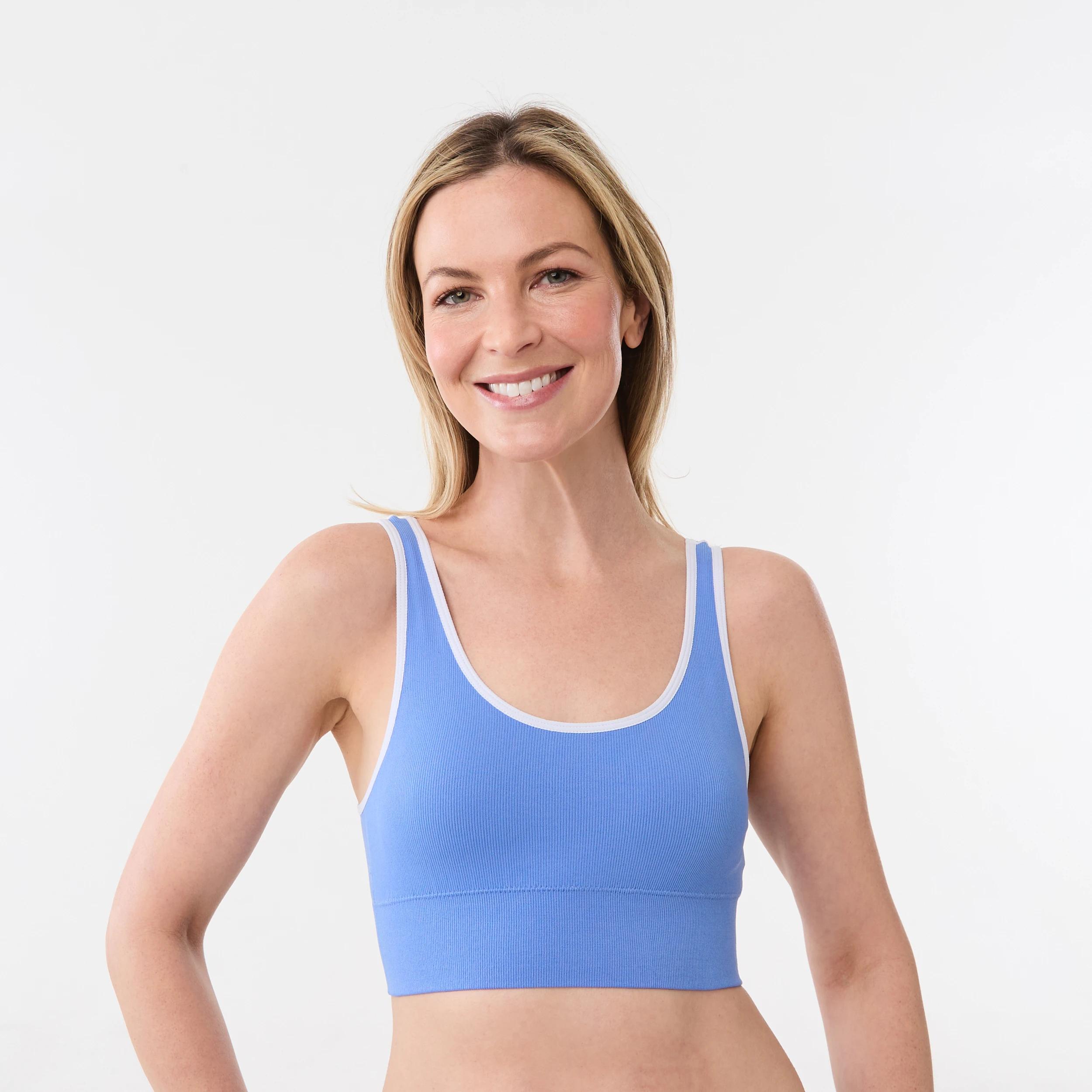 5 2 Pack Wirefree Seamfree Trim Crop Top BLUE MARINE, GREY MARLE, 5 of 10