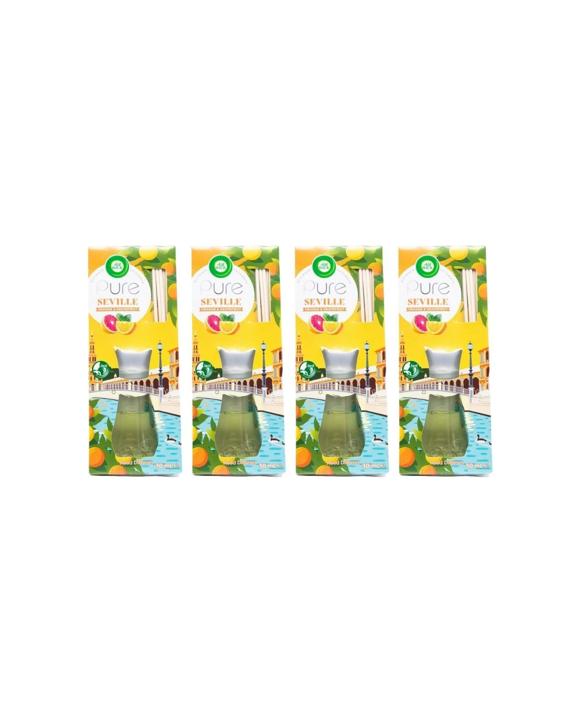 Air Wick 4PK Pure Seville Reed Diffuser 30ml Grapefruit Fragrance - Yellow