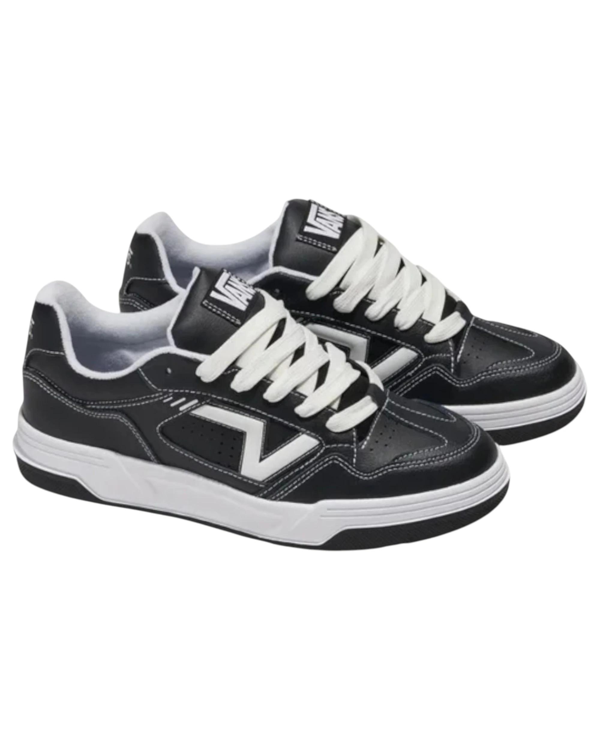 1 Vans Mens Upland Black/ White Lace Up Casual Shoes BLACK/WHITE, 1 of 5