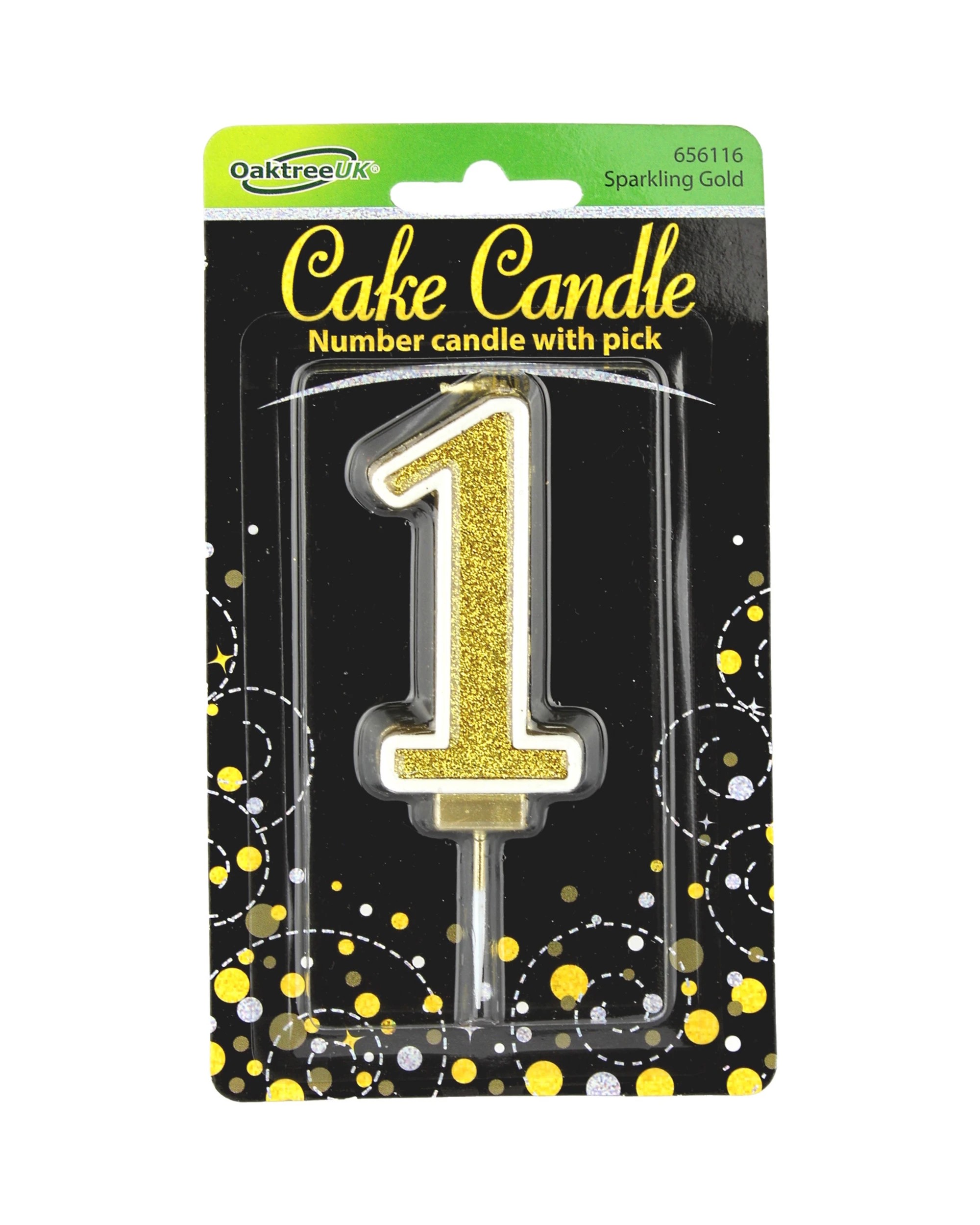 1 Alpen Sparkling Fizz Number 1 Candle - Gold, 1 of 1