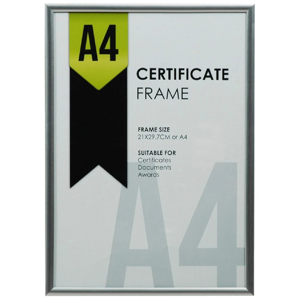 1 A4 Certificate Frame Silver, 1 of 4