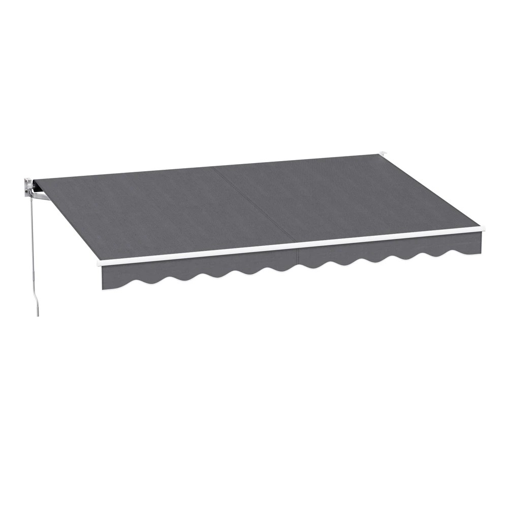 1 Instahut Retractable Folding Arm Awning Manual Sunshade 4Mx2.5M - Grey, 1 of 6