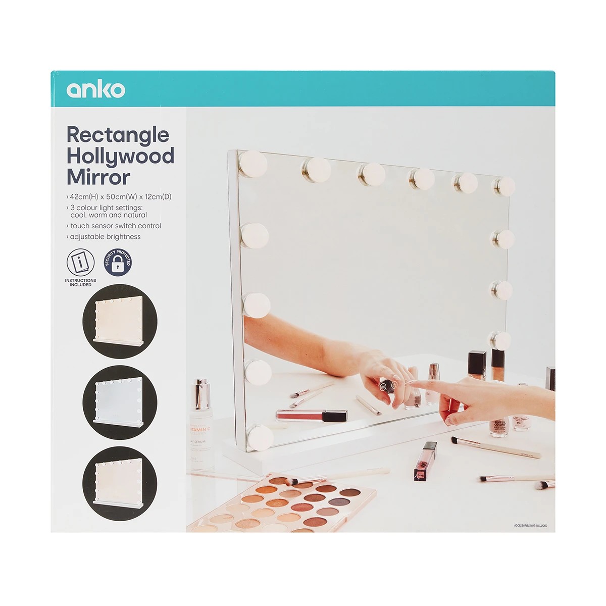 10 Rectangle Hollywood Mirror - White, 10 of 10