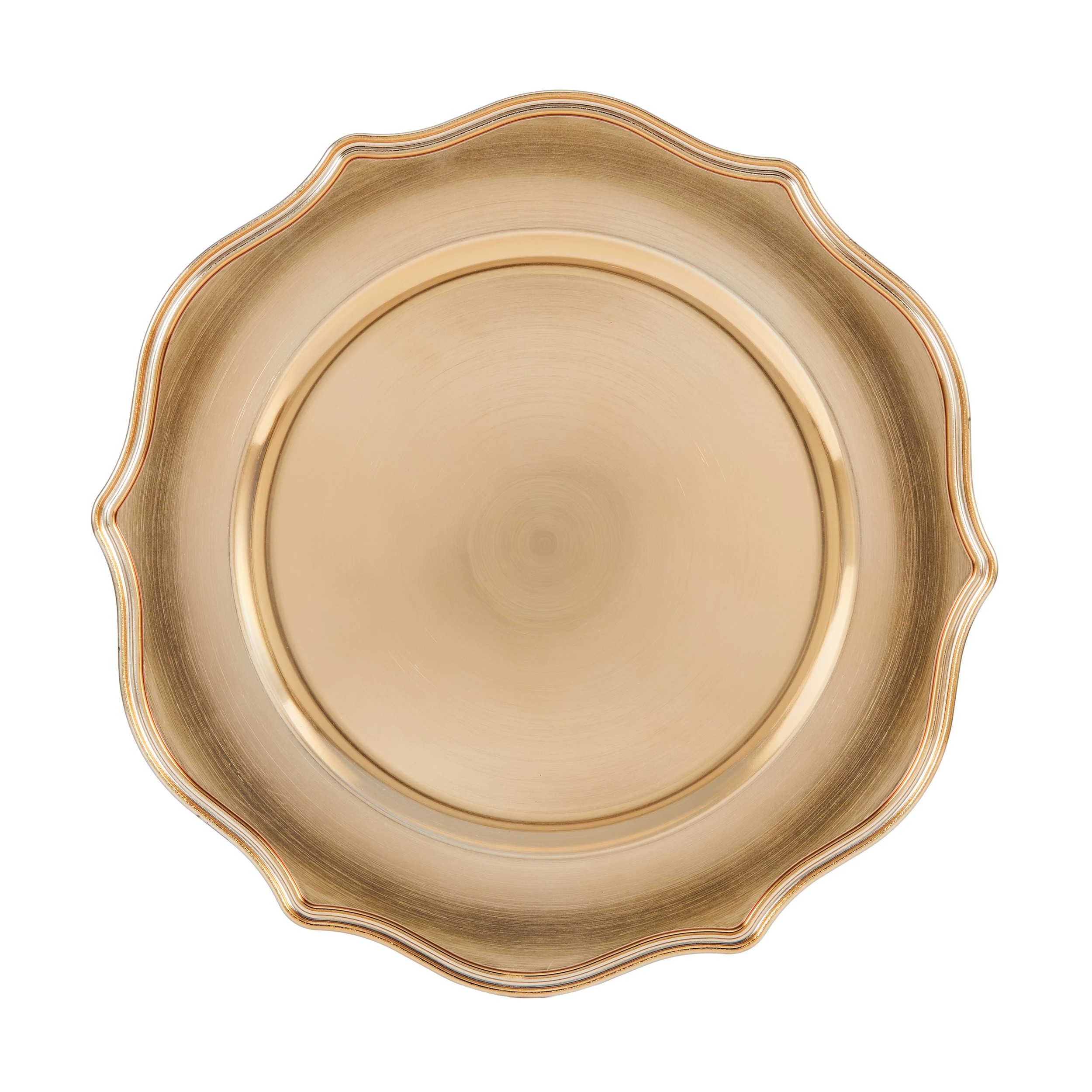 3 Gold Look Wavy Charger Plate, 3 of 4