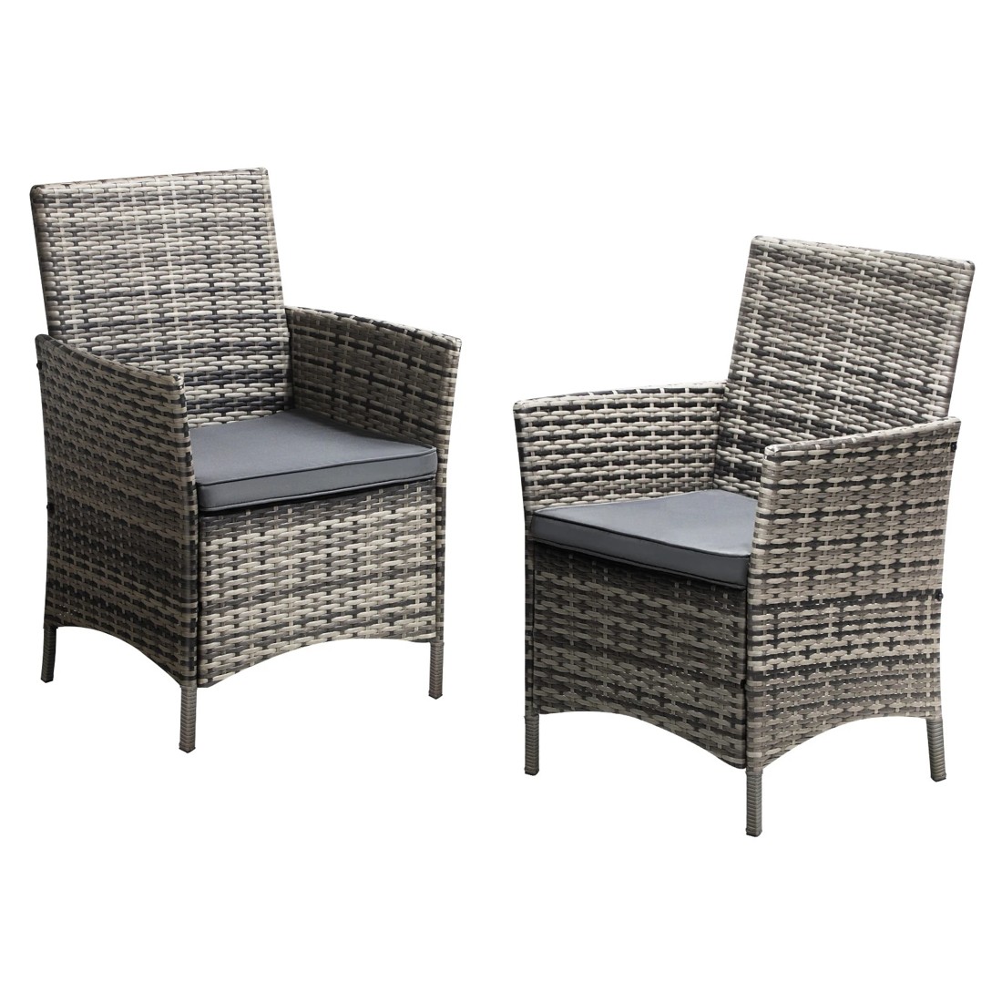 1 Livsip 2x Outdoor Dining Chairs Rattan Outdoor Patio Chairs Furniture
 - Grey, 1 of 10