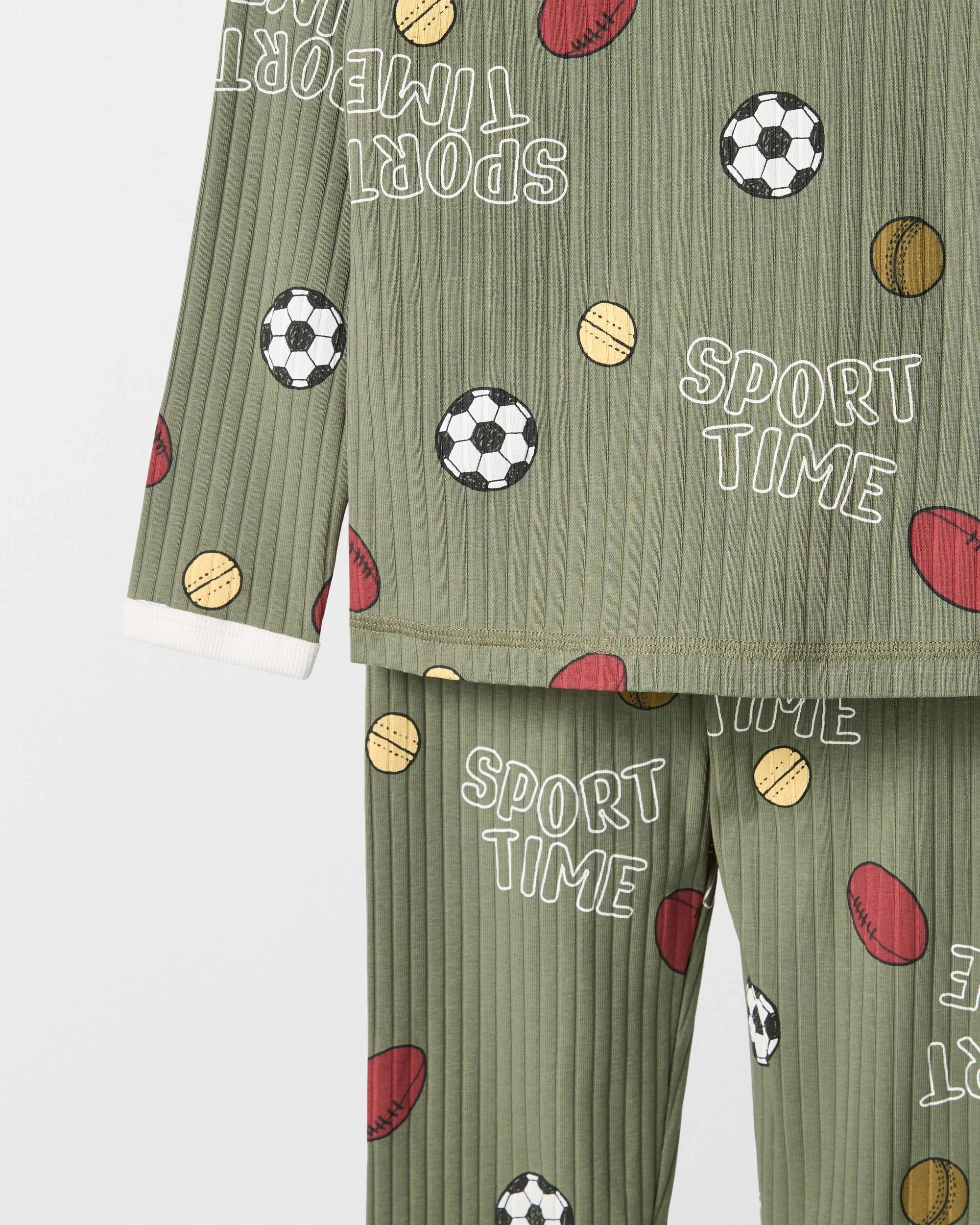 2 Target Kids Australian Cotton Younger Boys Rib Pyjama Set SPORT, 2 of 4