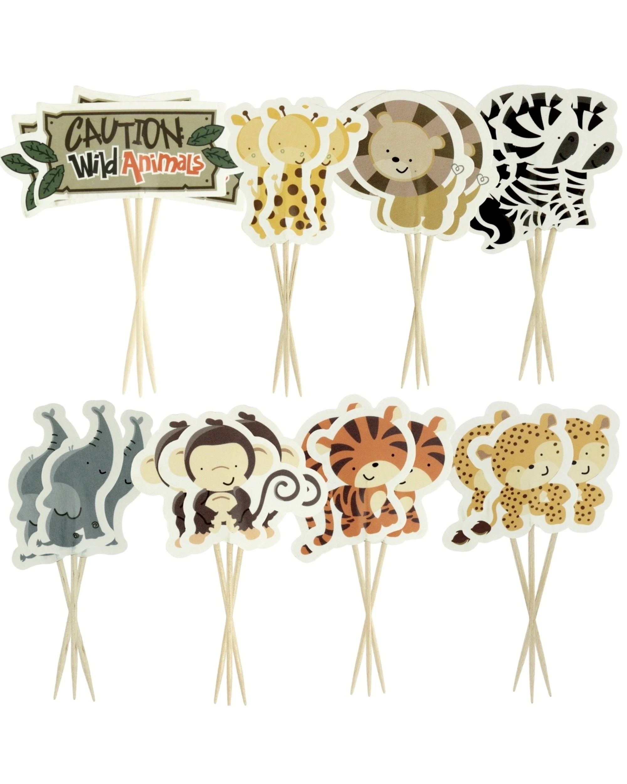 2 Party Maker Wild Jungle Animals Cupcake Picks Pack of 24, 2 of 2