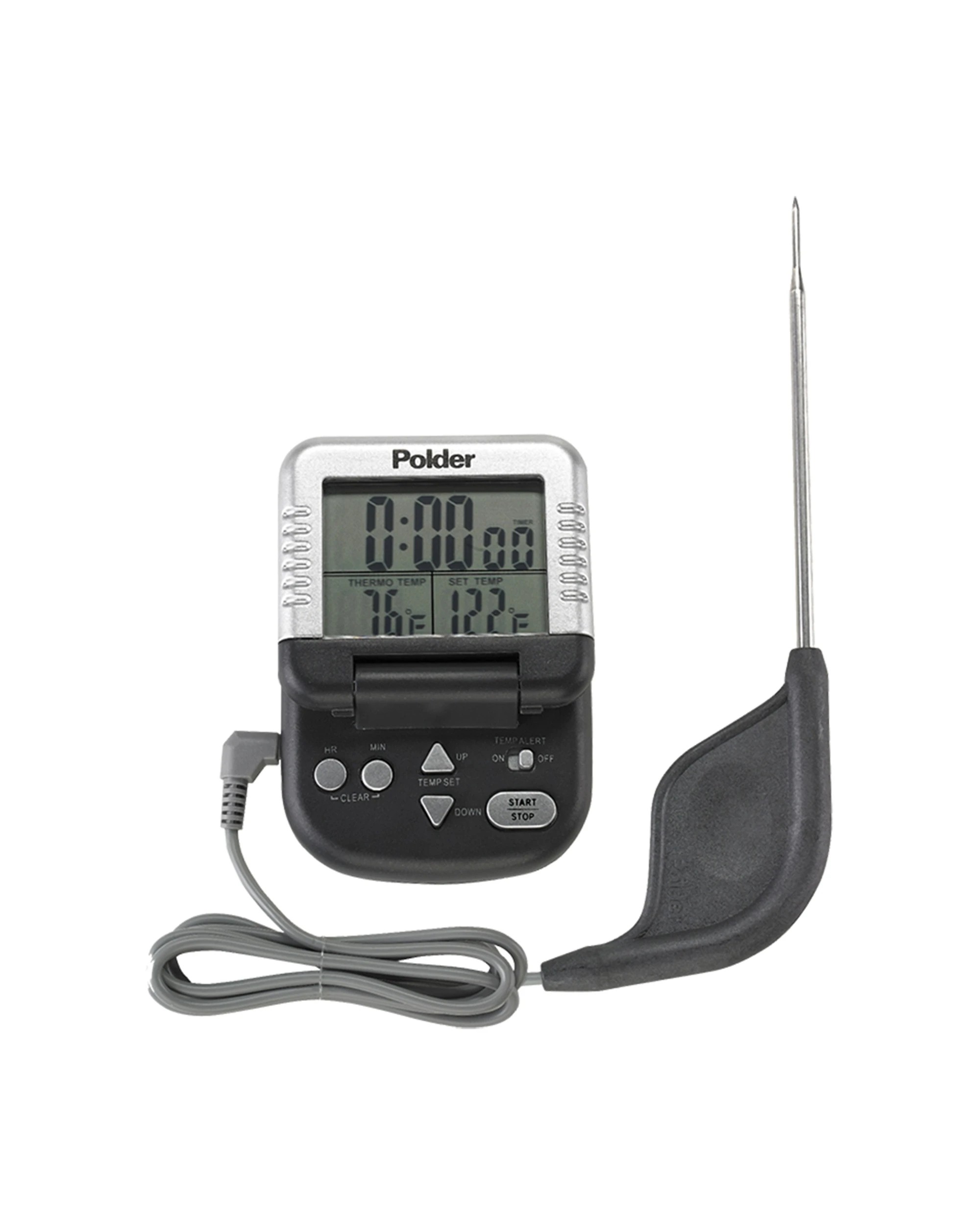 3 Polder Programmable Digital In Oven Thermometer And Timer For Meat Probe - Black, 3 of 3