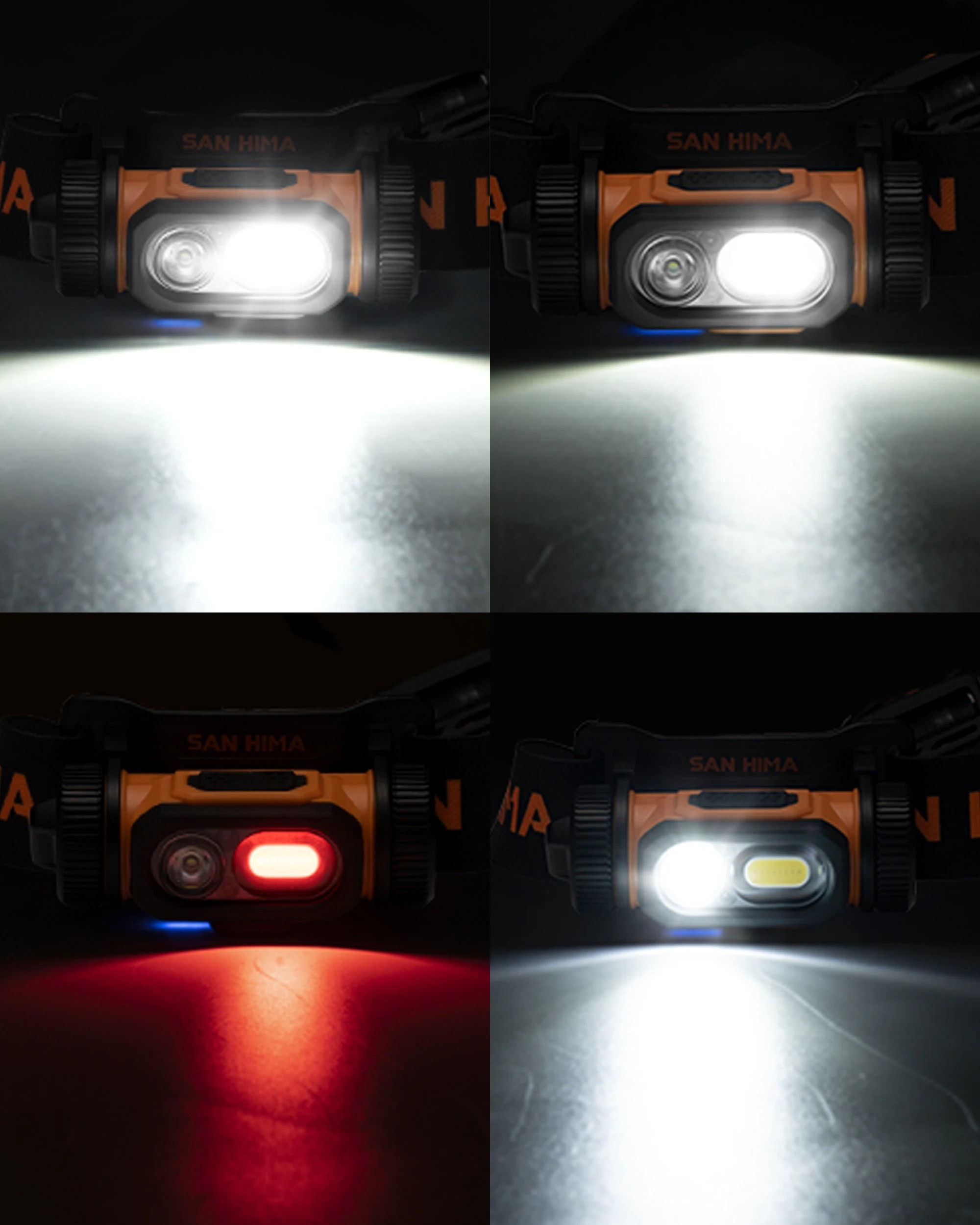 2 San Hima Head Torch COB LED 450LM Camping Work Headlamp Rechargeable Waterproof, 2 of 6