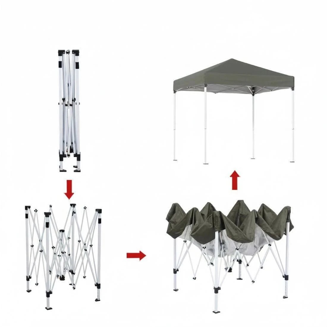 5 Instahut Gazebo 2x2m Outdoor Patio Garden Marquee Shade w/ Base Pods - Grey, 5 of 6
