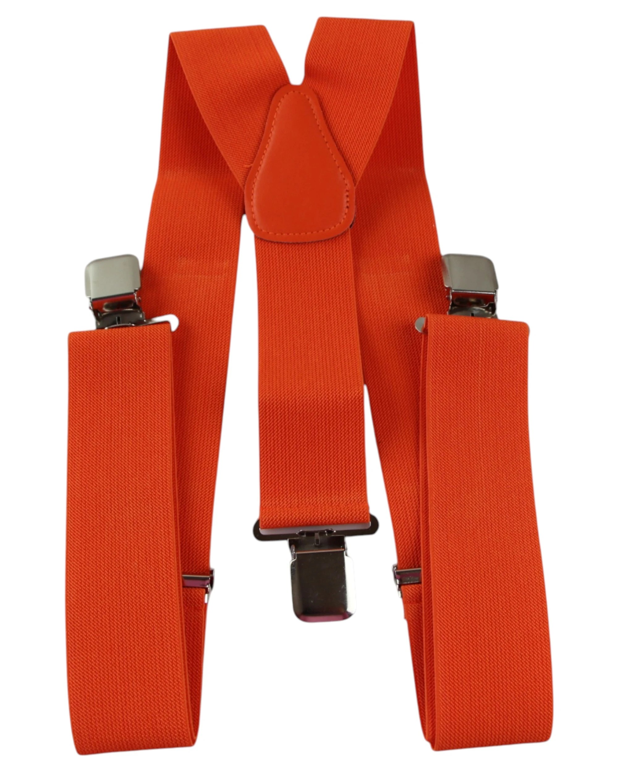 3 Zasel Mens Adjustable Extra Wide Heavy Duty 120cm Suspenders - Orange, 3 of 3