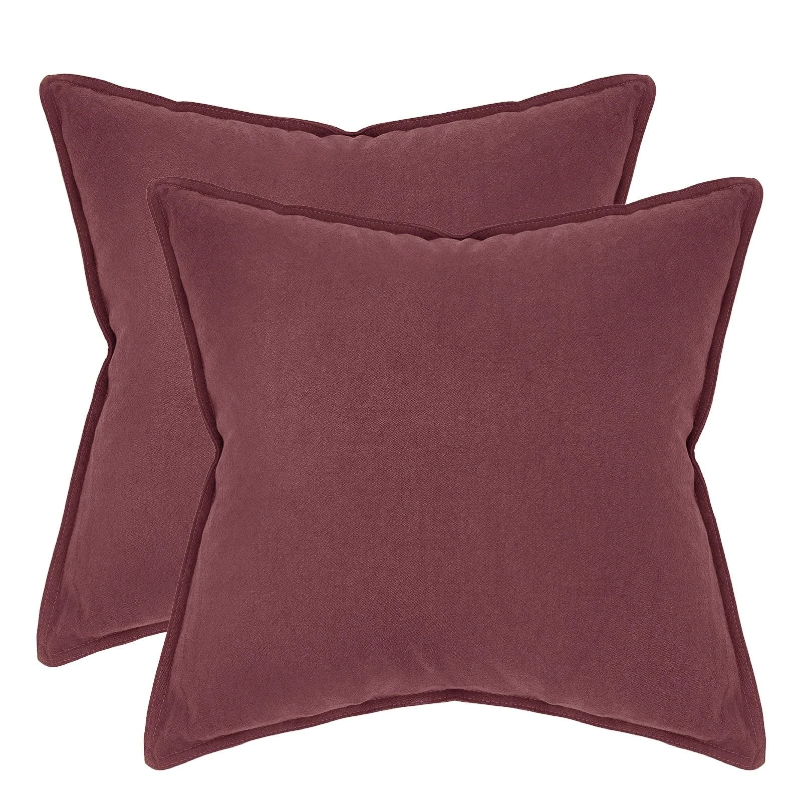 1 Gioia Casa 2-Pack Linen-Cotton Blend European Pillowcases - Burgundy, 1 of 4