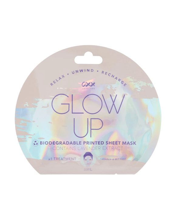 OXX Skincare Glow Up Printed Sheet Mask 20ml - Lavender Extract